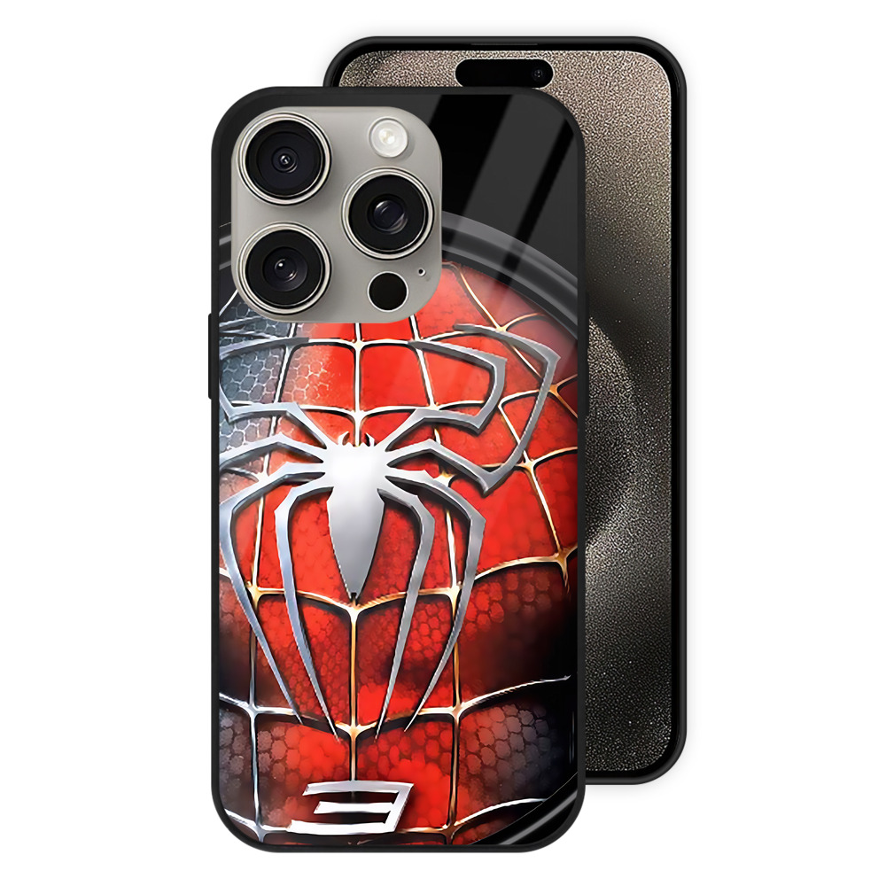 （画像用） Spider Man スパイダーマン 【iPhone15Pro対応】スマホケース 耐衝撃＆黄変防止 背面ガラス