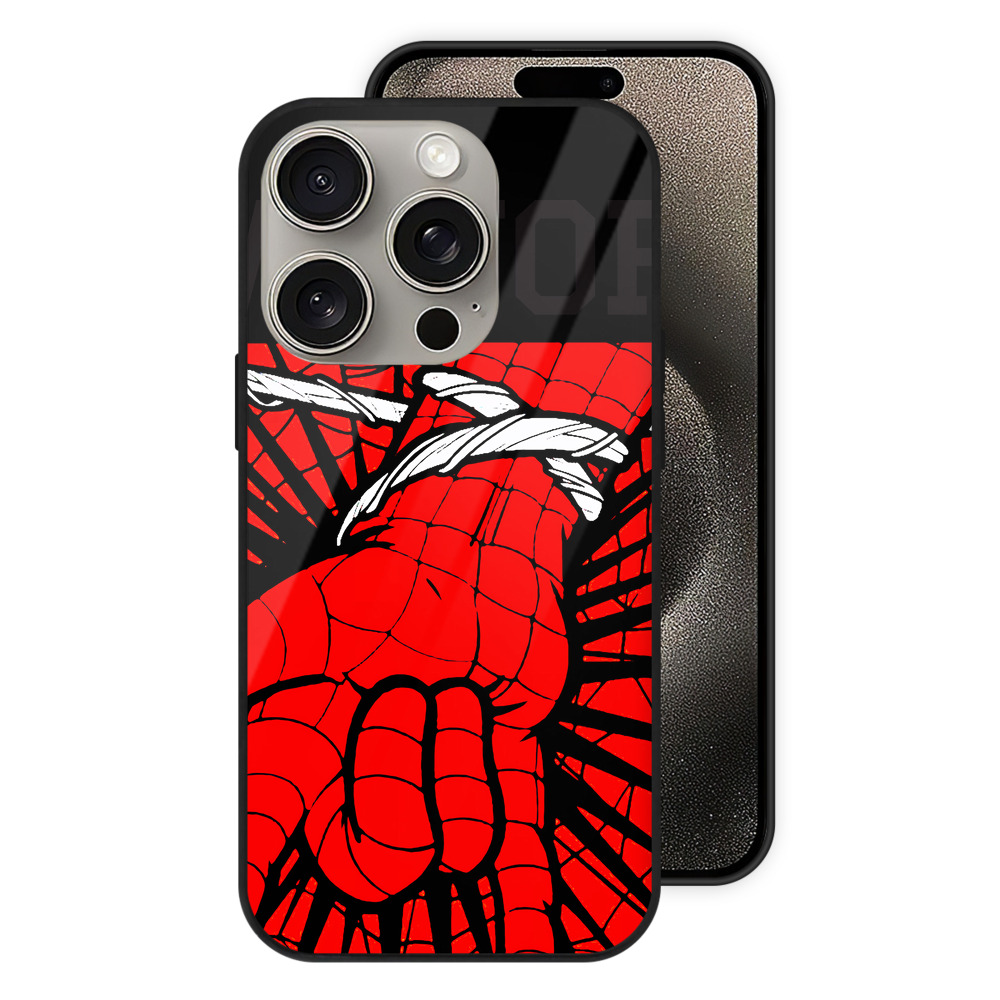 （画像用） Spider Man スパイダーマン 【iPhone15Pro対応】スマホケース 耐衝撃＆黄変防止 背面ガラス