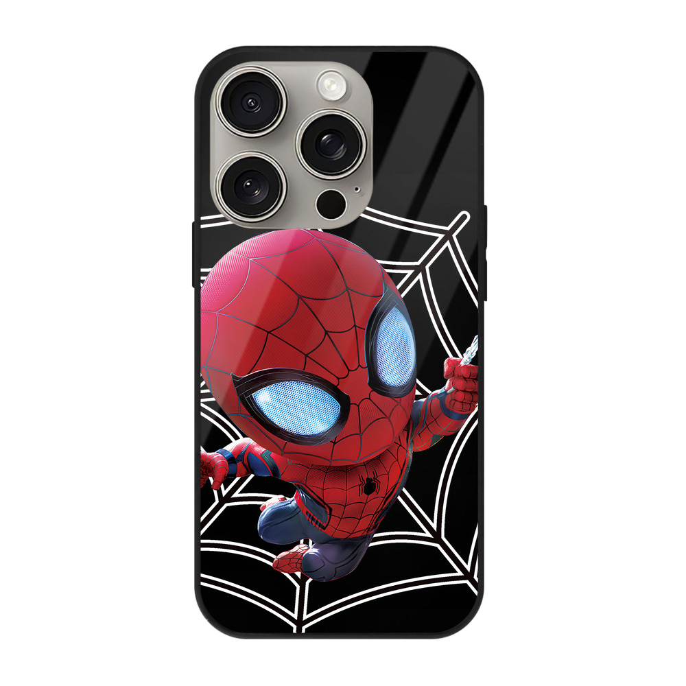 Spider Man スパイダーマン 【iPhone15Pro対応】スマホケース 耐衝撃＆黄変防止 背面ガラス