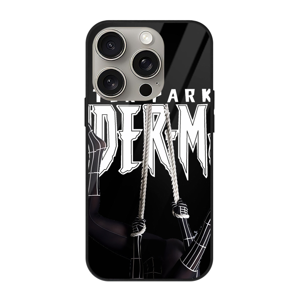 Spider Man スパイダーマン 【iPhone15Pro対応】スマホケース 耐衝撃＆黄変防止 背面ガラス