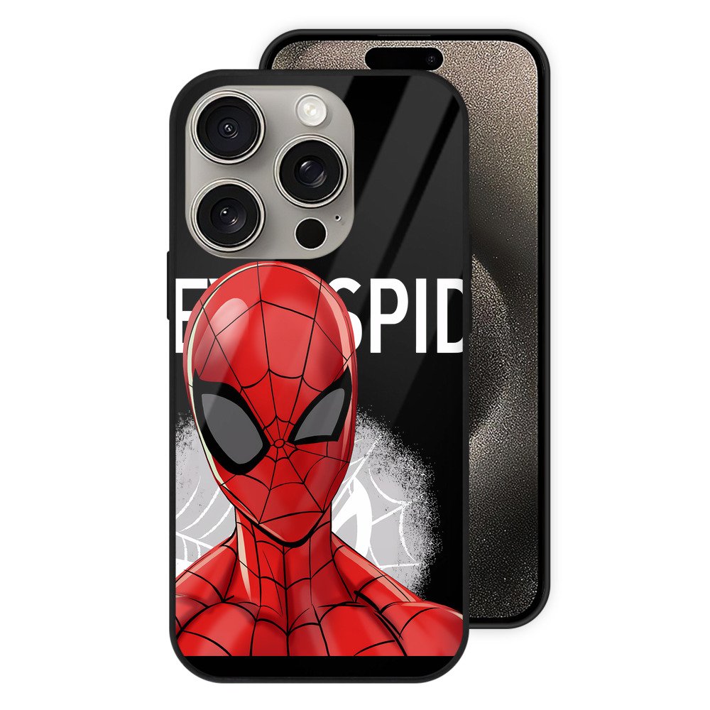 （画像用） Spider Man スパイダーマン 【iPhone15Pro対応】スマホケース 耐衝撃＆黄変防止 背面ガラス