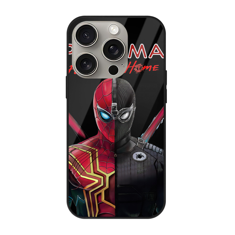 （画像用） Spider Man スパイダーマン 【iPhone15Pro対応】スマホケース 耐衝撃＆黄変防止 背面ガラス