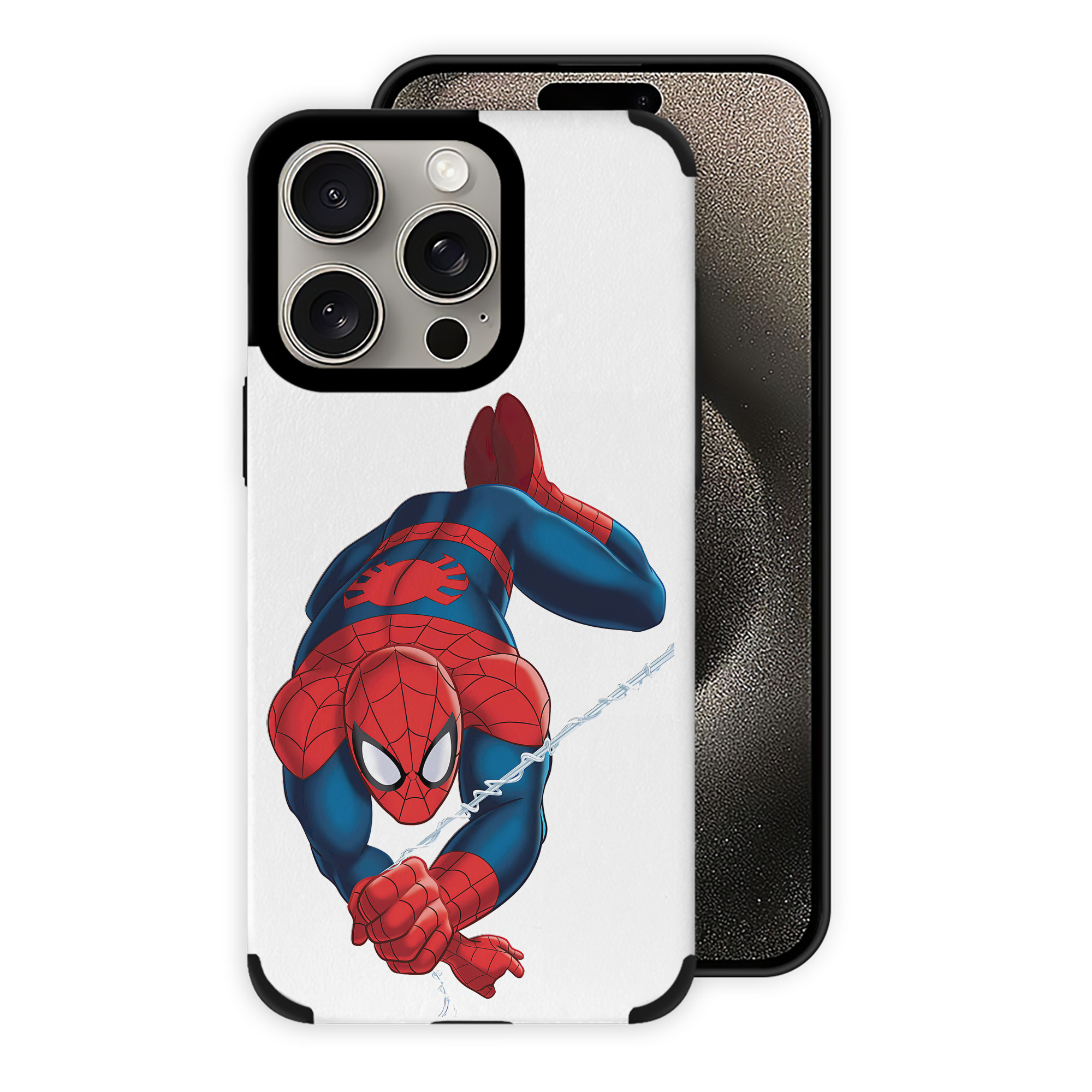 （画像用） Spider Man スパイダーマン 【iPhone15ProMax対応】 PUレザー スマホケース 耐衝撃＆黄変防止