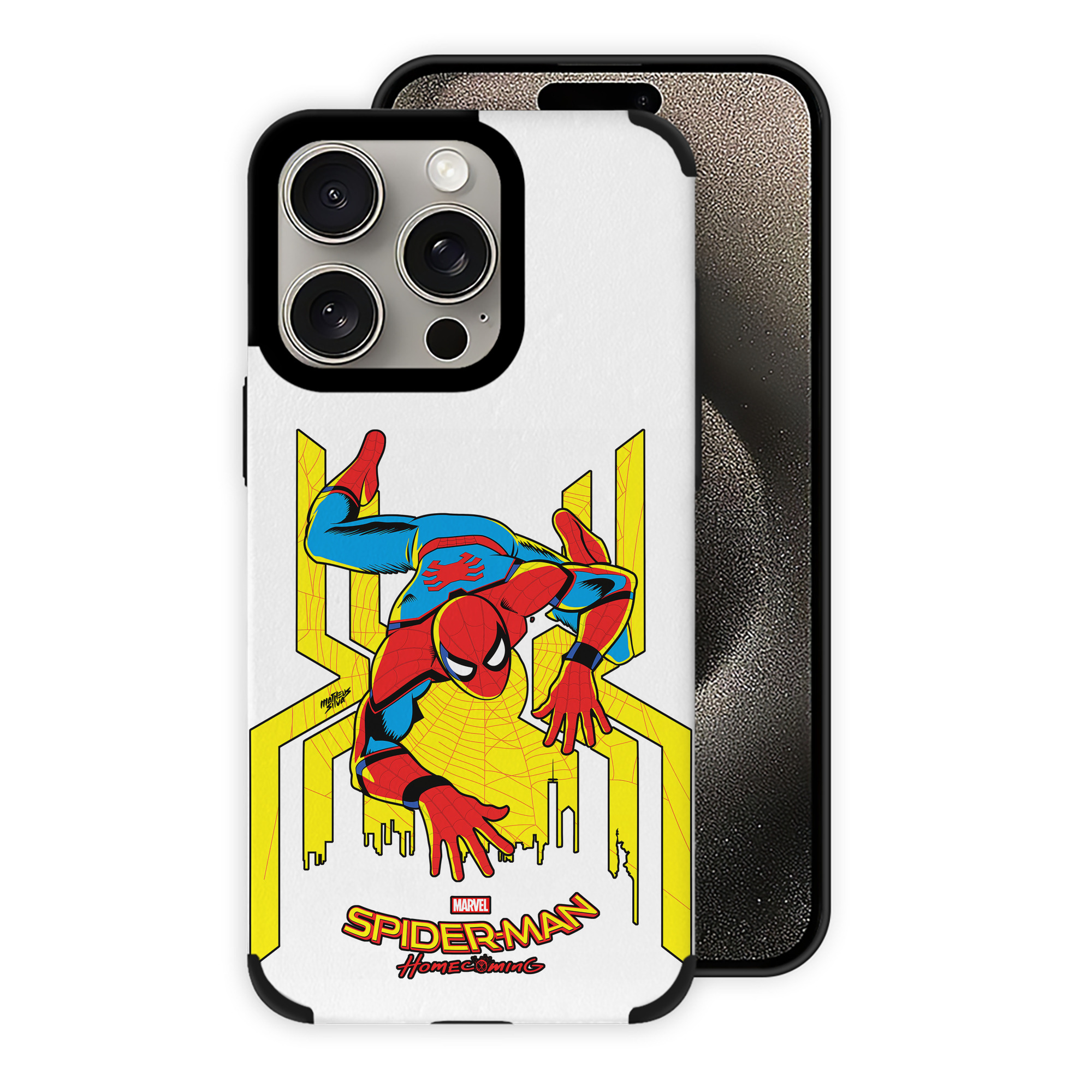 （画像用） Spider Man スパイダーマン 【iPhone15ProMax対応】 PUレザー スマホケース 耐衝撃＆黄変防止