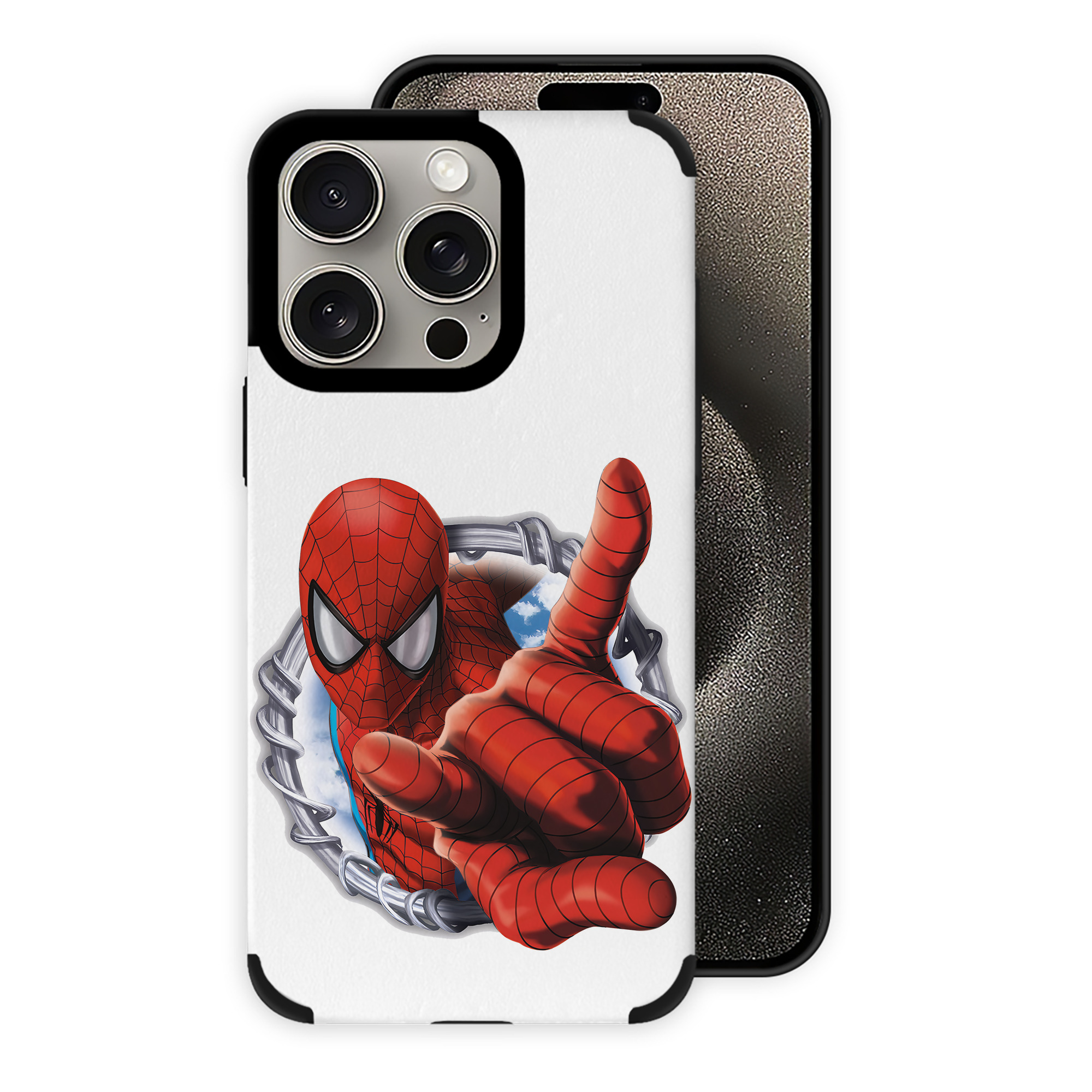 （画像用） Spider Man スパイダーマン 【iPhone15ProMax対応】 PUレザー スマホケース 耐衝撃＆黄変防止