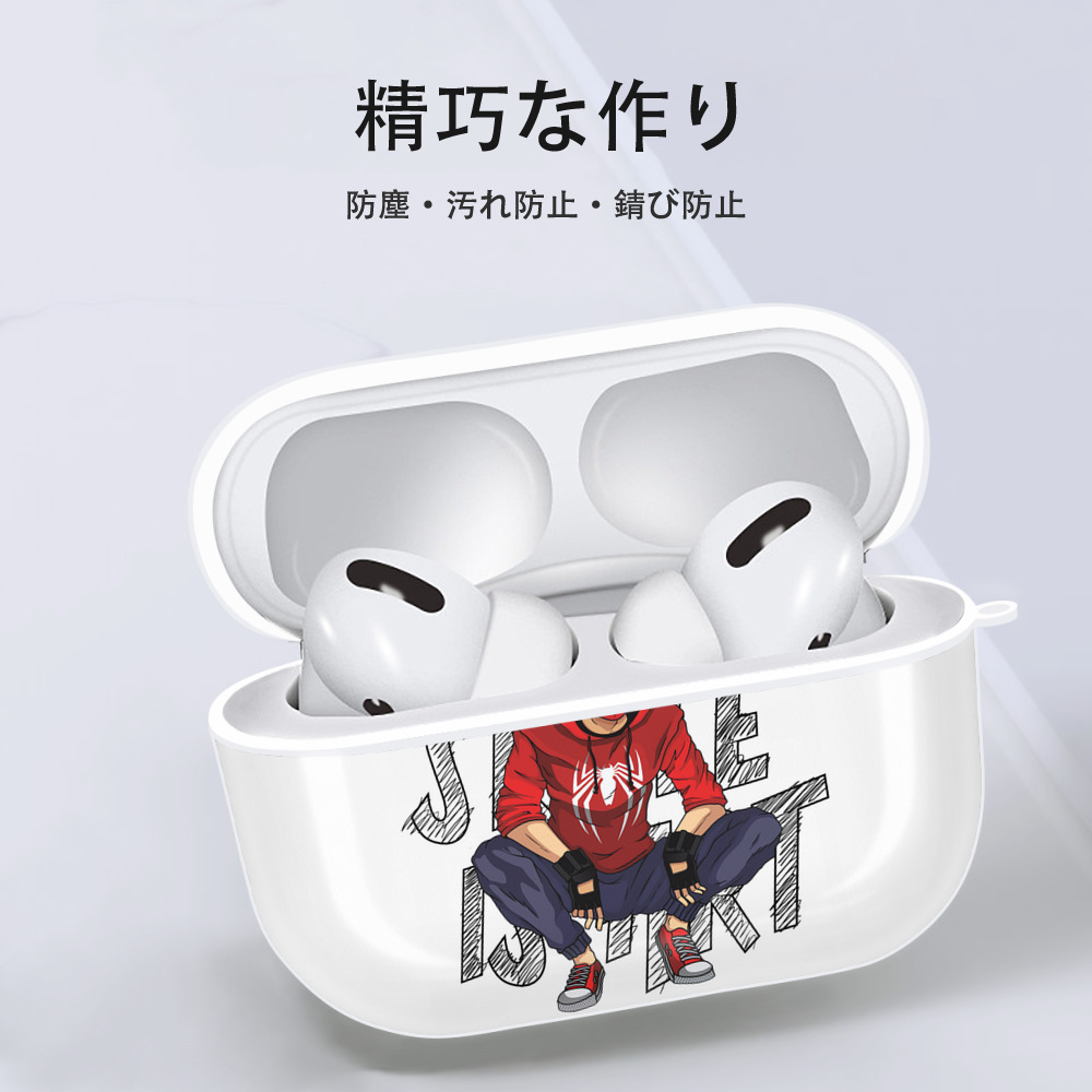 Spider Man スパイダーマン 【AirPods Pro用】ハードシェル保護ケース 耐衝撃・防指紋・カラビナ付き商品仕様