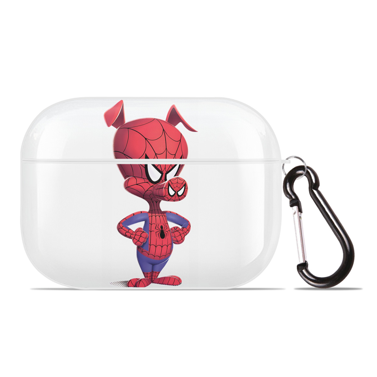 （画像用） Spider Man スパイダーマン 【AirPods Pro用】ハードシェル保護ケース 耐衝撃・防指紋・カラビナ付き商品仕様