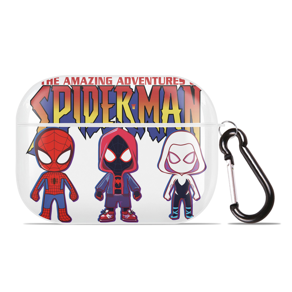 （画像用） Spider Man スパイダーマン 【AirPods Pro用】ハードシェル保護ケース 耐衝撃・防指紋・カラビナ付き商品仕様
