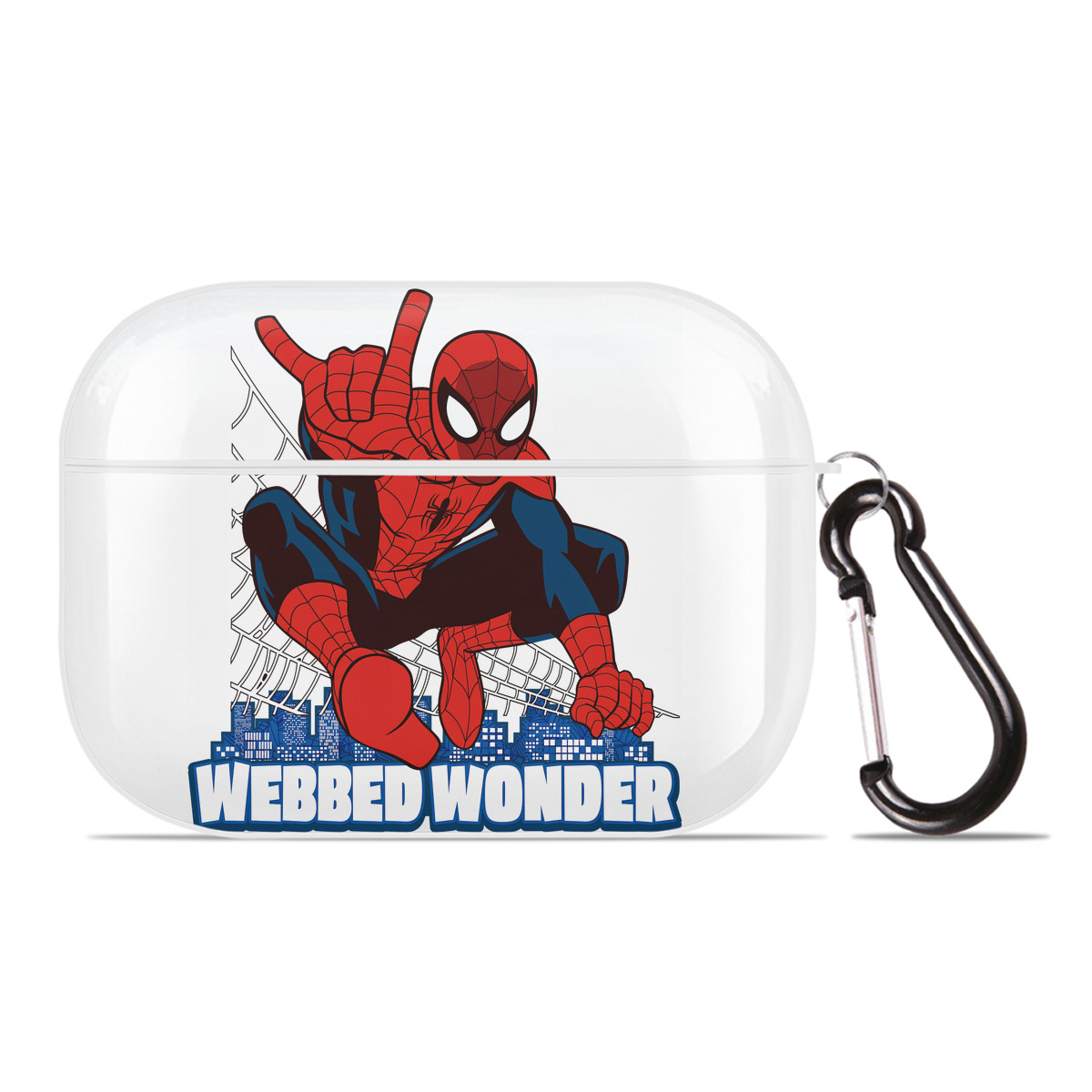（画像用） Spider Man スパイダーマン 【AirPods Pro用】ハードシェル保護ケース 耐衝撃・防指紋・カラビナ付き商品仕様