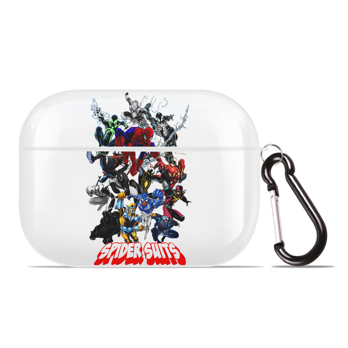 （画像用） Spider Man スパイダーマン 【AirPods Pro用】ハードシェル保護ケース 耐衝撃・防指紋・カラビナ付き商品仕様