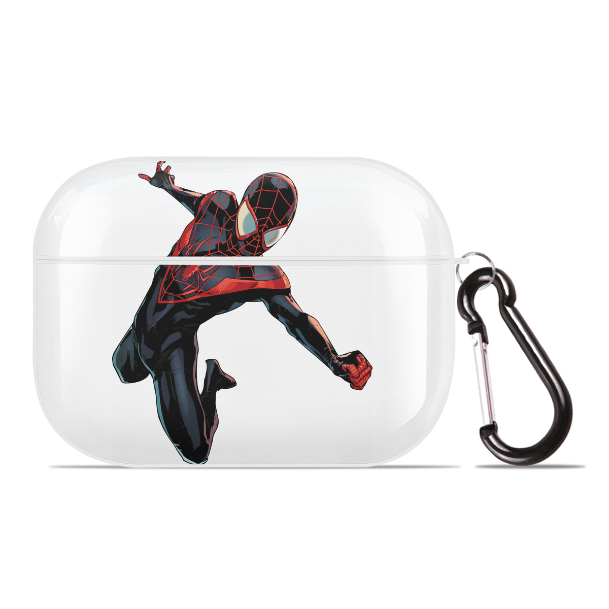 （画像用） Spider Man スパイダーマン 【AirPods Pro用】ハードシェル保護ケース 耐衝撃・防指紋・カラビナ付き商品仕様