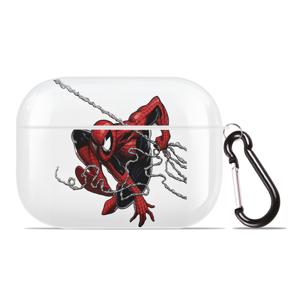 （画像用） Spider Man スパイダーマン 【AirPods Pro用】ハードシェル保護ケース 耐衝撃・防指紋・カラビナ付き商品仕様