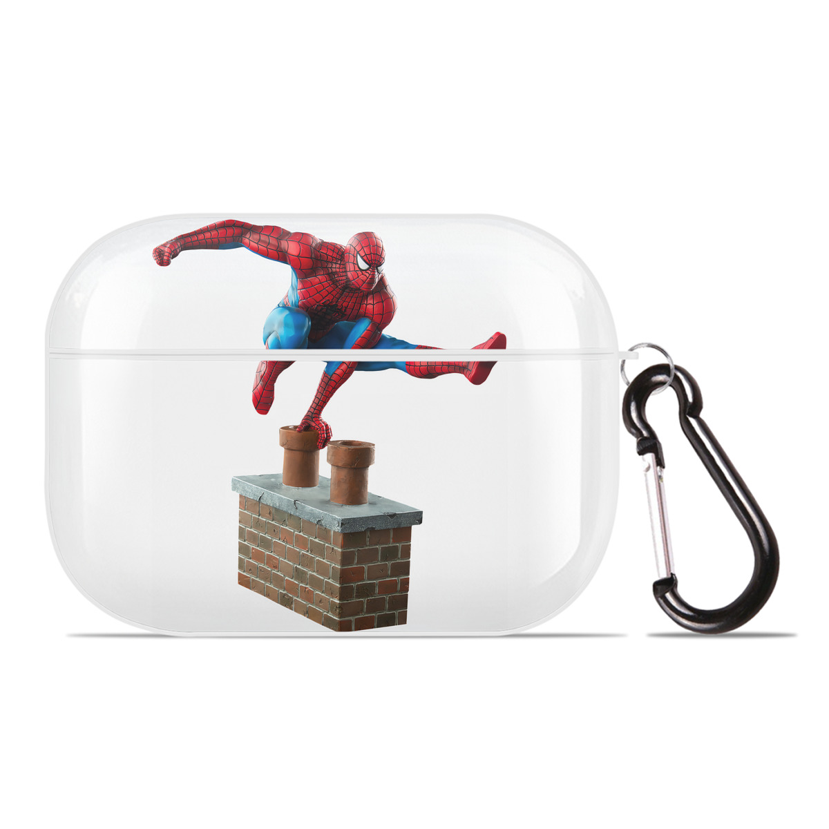 （画像用） Spider Man スパイダーマン 【AirPods Pro用】ハードシェル保護ケース 耐衝撃・防指紋・カラビナ付き商品仕様