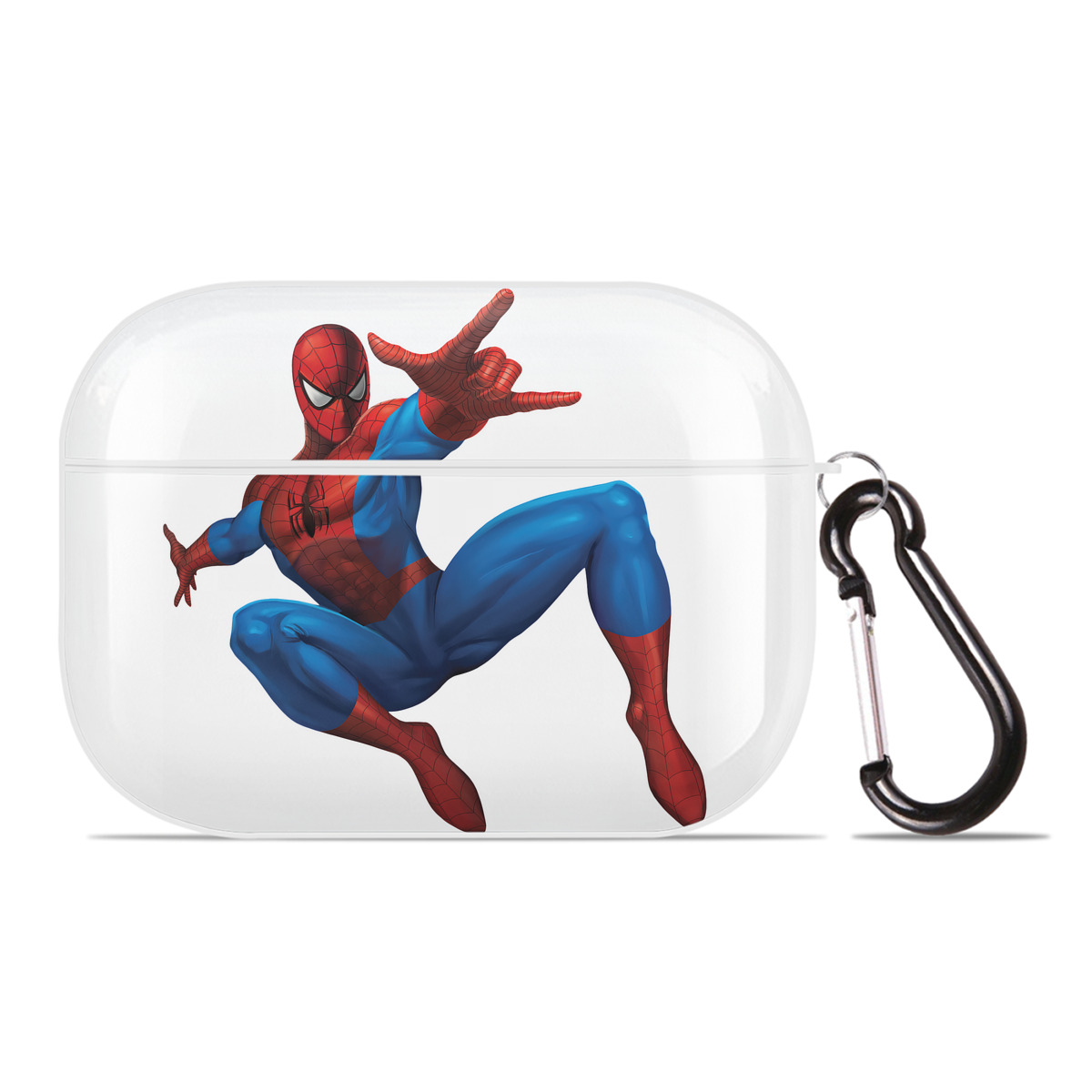 （画像用） Spider Man スパイダーマン 【AirPods Pro用】ハードシェル保護ケース 耐衝撃・防指紋・カラビナ付き商品仕様