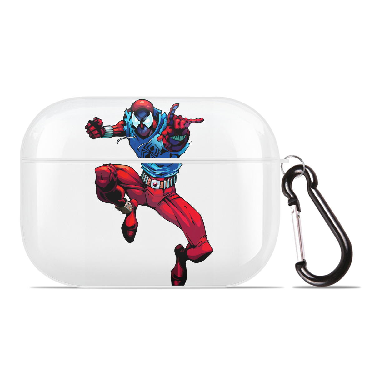 （画像用） Spider Man スパイダーマン 【AirPods Pro用】ハードシェル保護ケース 耐衝撃・防指紋・カラビナ付き商品仕様