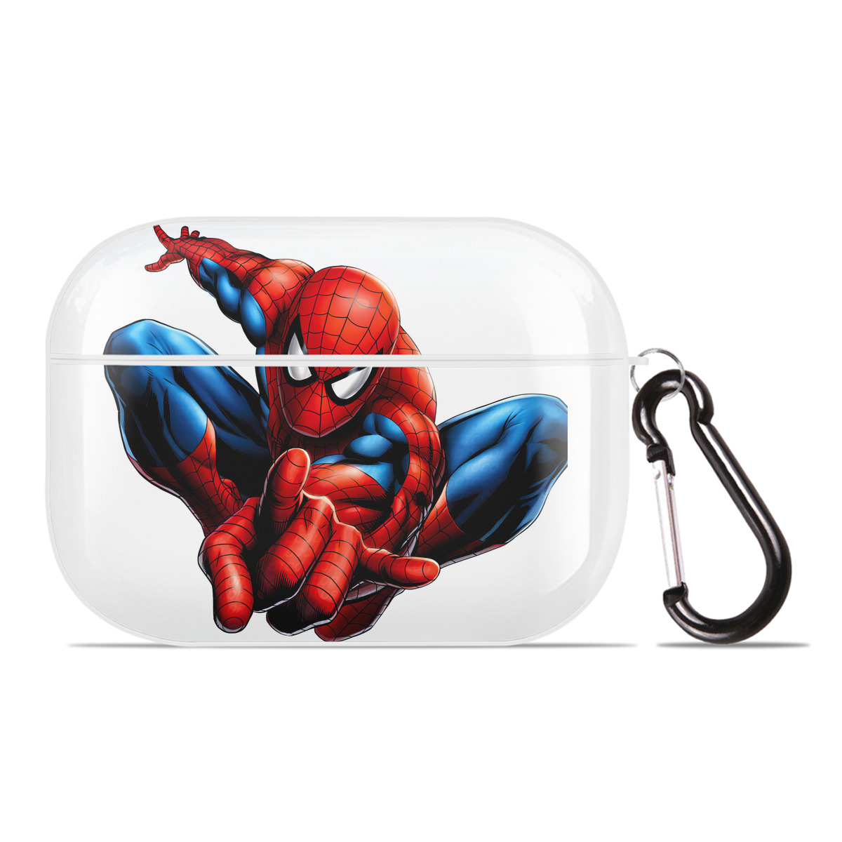 （画像用） Spider Man スパイダーマン 【AirPods Pro用】ハードシェル保護ケース 耐衝撃・防指紋・カラビナ付き商品仕様