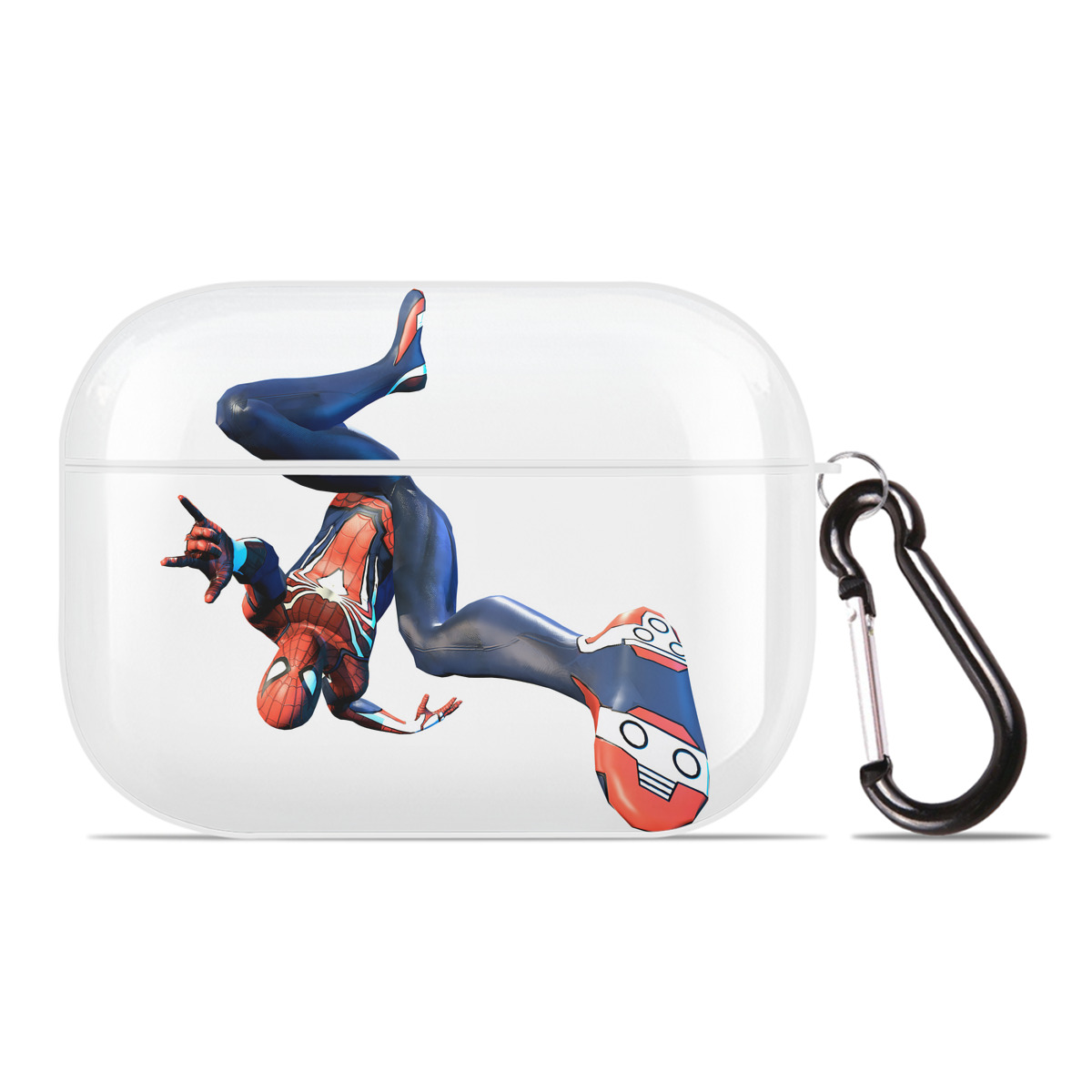 （画像用） Spider Man スパイダーマン 【AirPods Pro用】ハードシェル保護ケース 耐衝撃・防指紋・カラビナ付き商品仕様