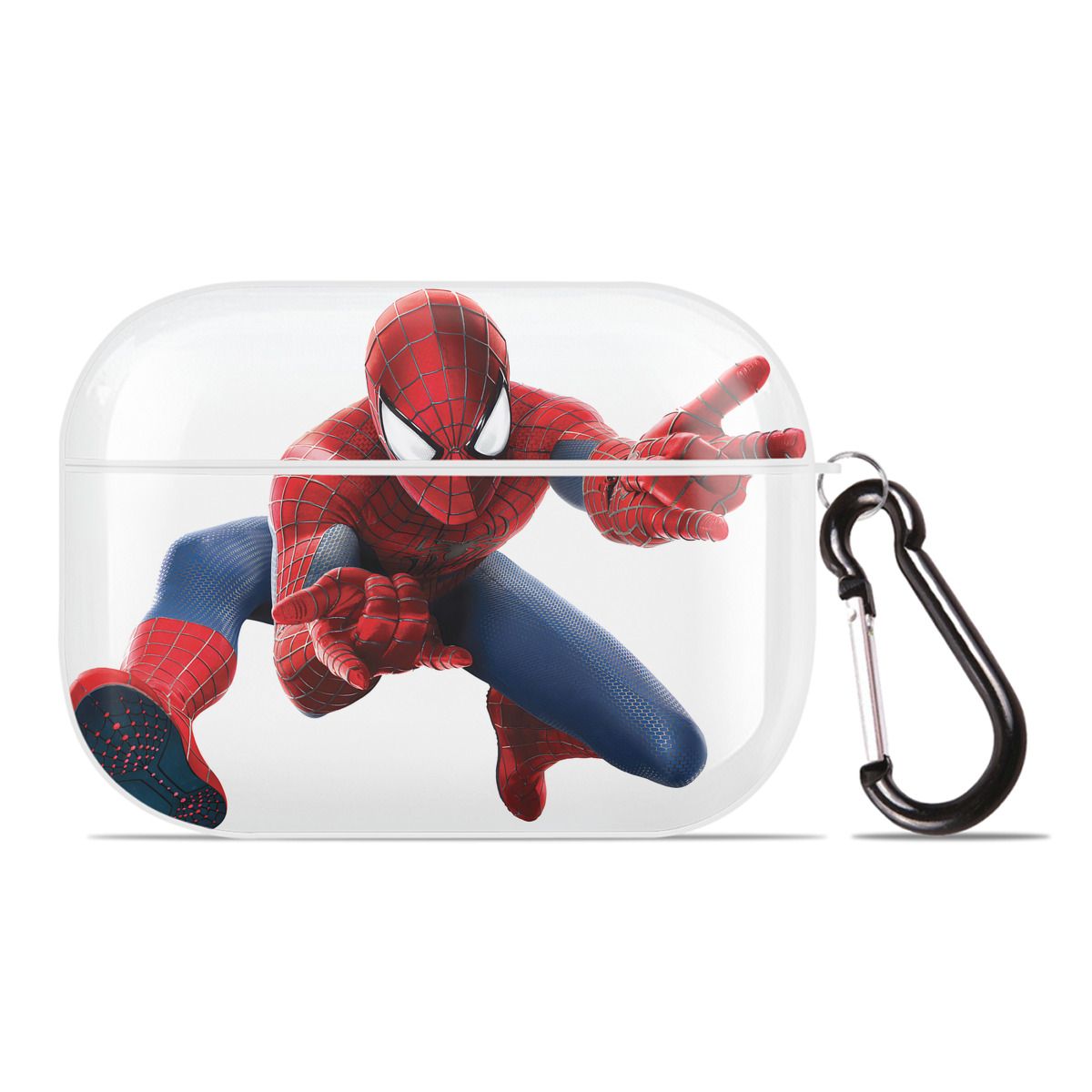 （画像用） Spider Man スパイダーマン 【AirPods Pro用】ハードシェル保護ケース 耐衝撃・防指紋・カラビナ付き商品仕様