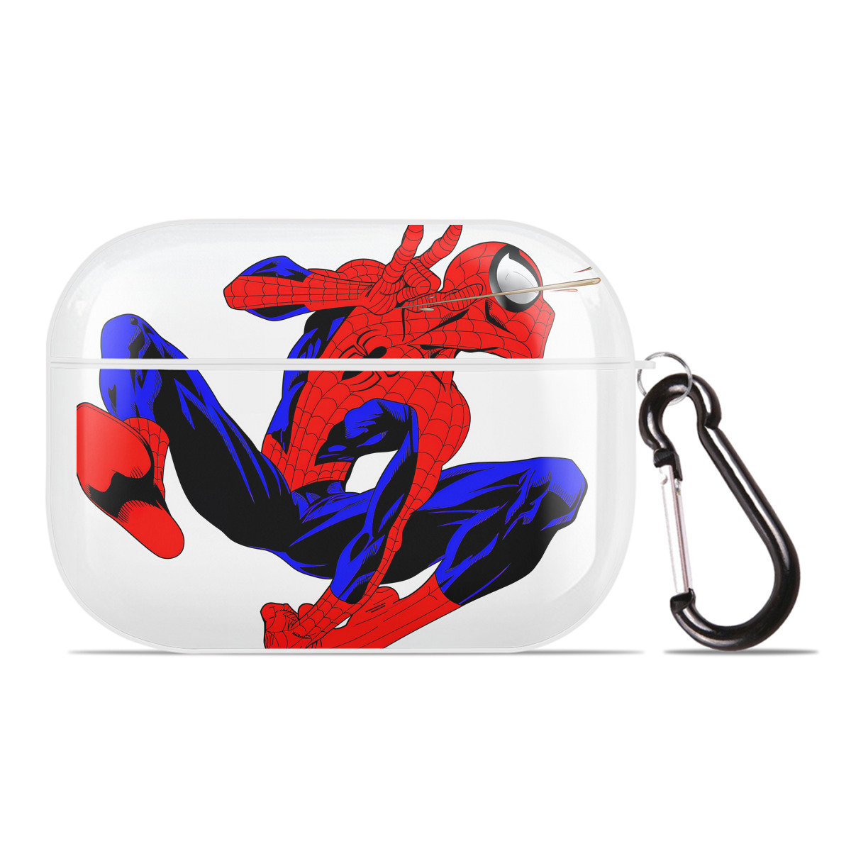 （画像用） Spider Man スパイダーマン 【AirPods Pro用】ハードシェル保護ケース 耐衝撃・防指紋・カラビナ付き商品仕様