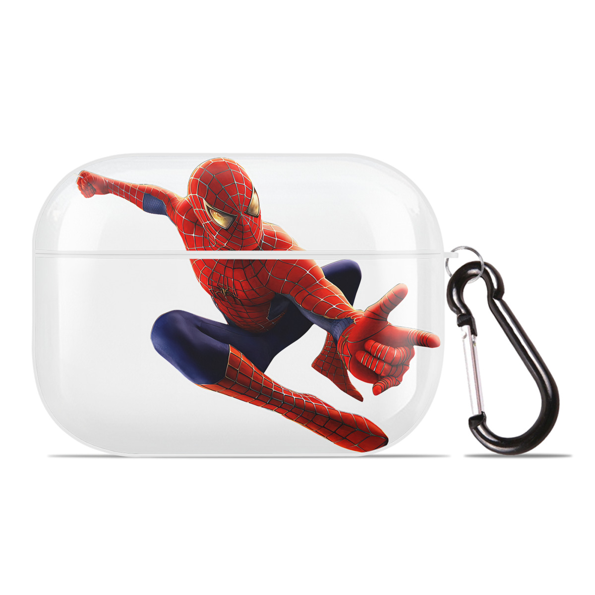 （画像用） Spider Man スパイダーマン 【AirPods Pro用】ハードシェル保護ケース 耐衝撃・防指紋・カラビナ付き商品仕様