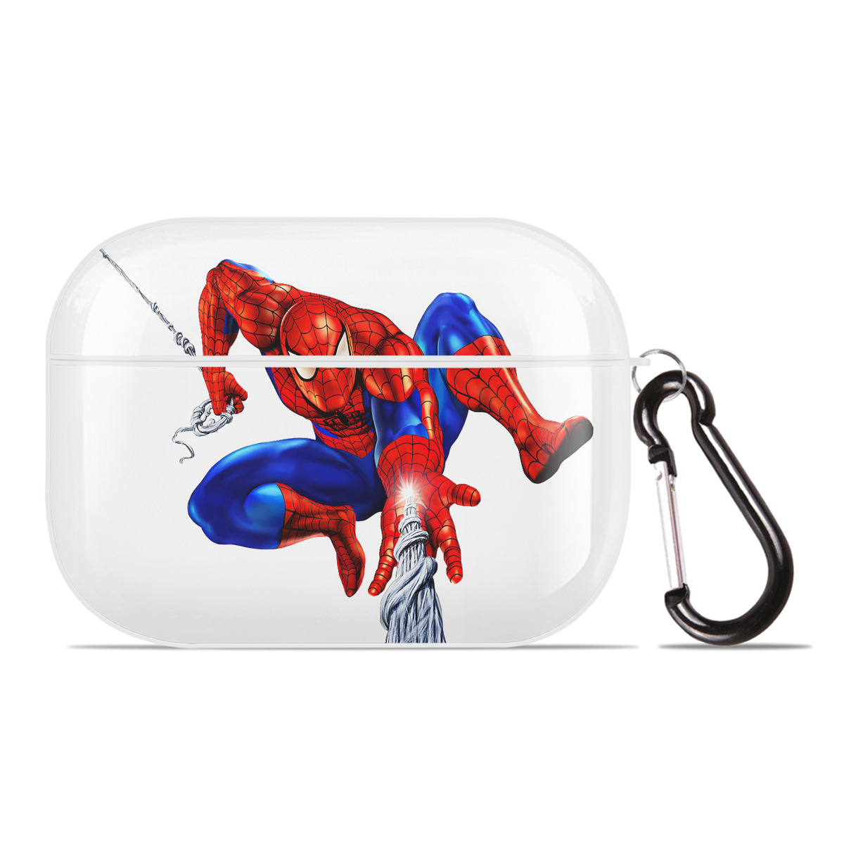 （画像用） Spider Man スパイダーマン 【AirPods Pro用】ハードシェル保護ケース 耐衝撃・防指紋・カラビナ付き商品仕様