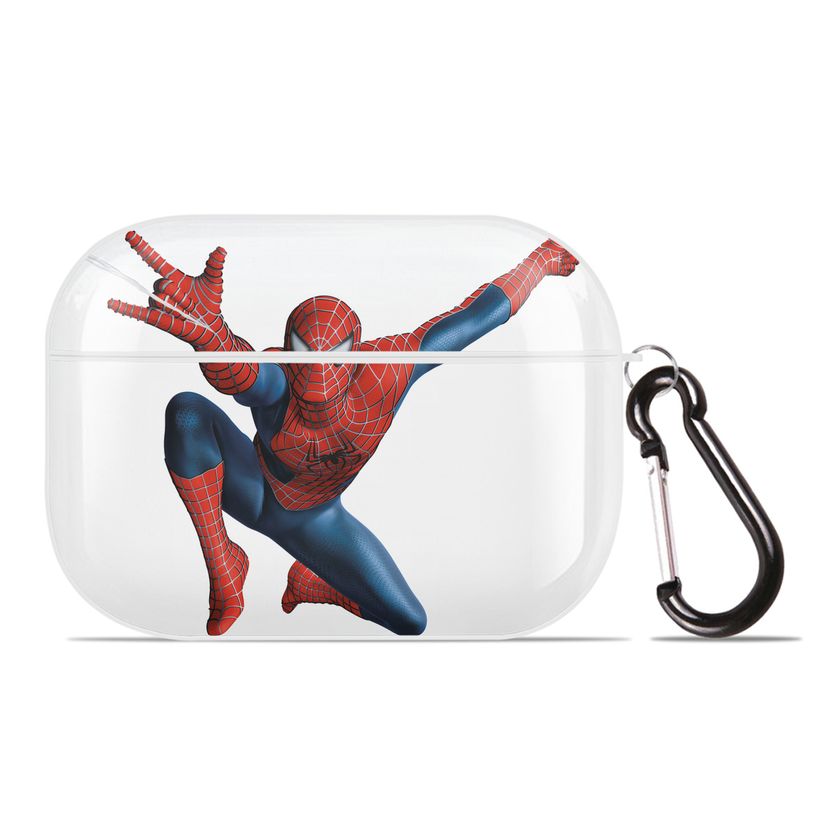（画像用） Spider Man スパイダーマン 【AirPods Pro用】ハードシェル保護ケース 耐衝撃・防指紋・カラビナ付き商品仕様