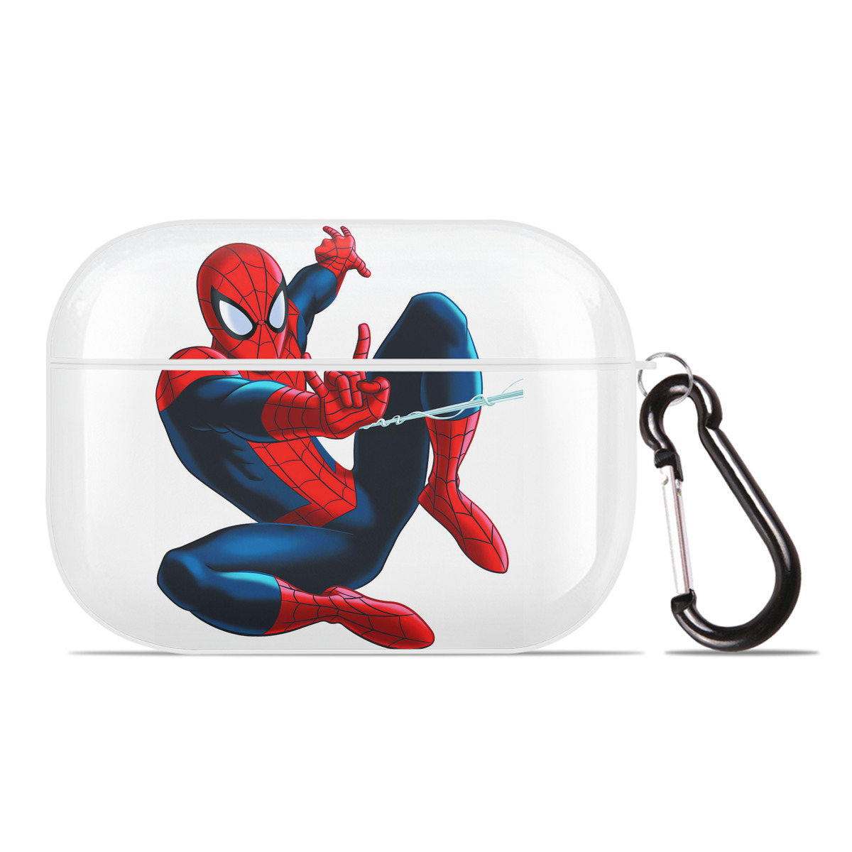 （画像用） Spider Man スパイダーマン 【AirPods Pro用】ハードシェル保護ケース 耐衝撃・防指紋・カラビナ付き商品仕様
