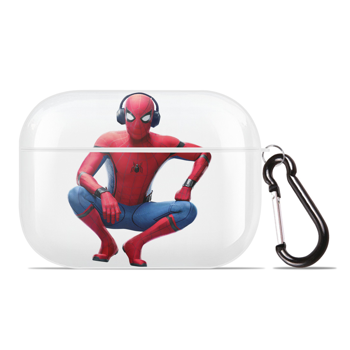 （画像用） Spider Man スパイダーマン 【AirPods Pro用】ハードシェル保護ケース 耐衝撃・防指紋・カラビナ付き商品仕様