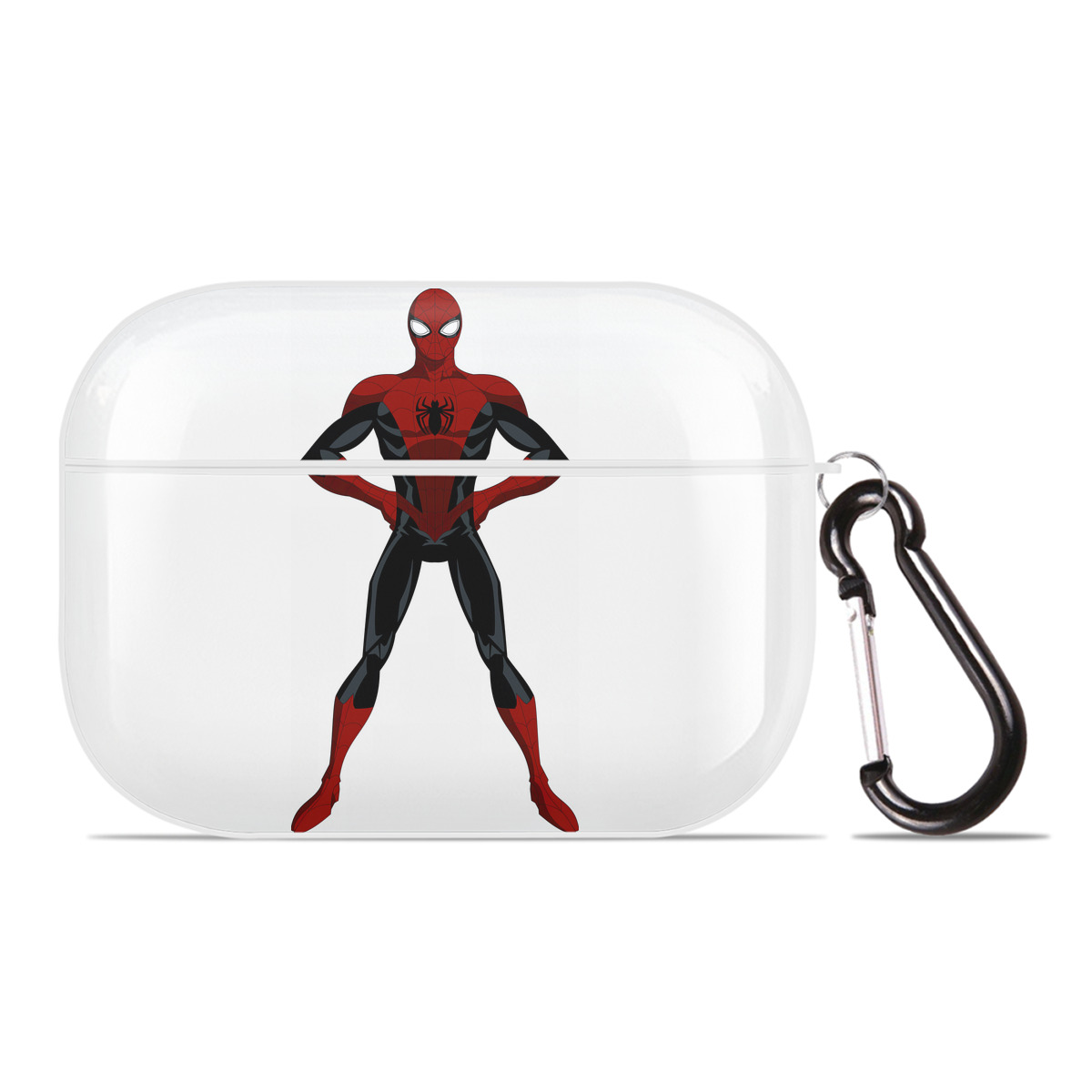（画像用） Spider Man スパイダーマン 【AirPods Pro用】ハードシェル保護ケース 耐衝撃・防指紋・カラビナ付き商品仕様
