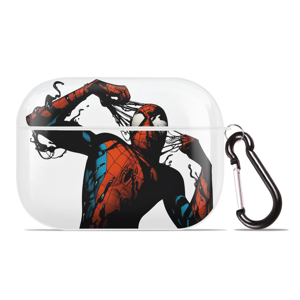 （画像用） Spider Man スパイダーマン 【AirPods Pro用】ハードシェル保護ケース 耐衝撃・防指紋・カラビナ付き商品仕様