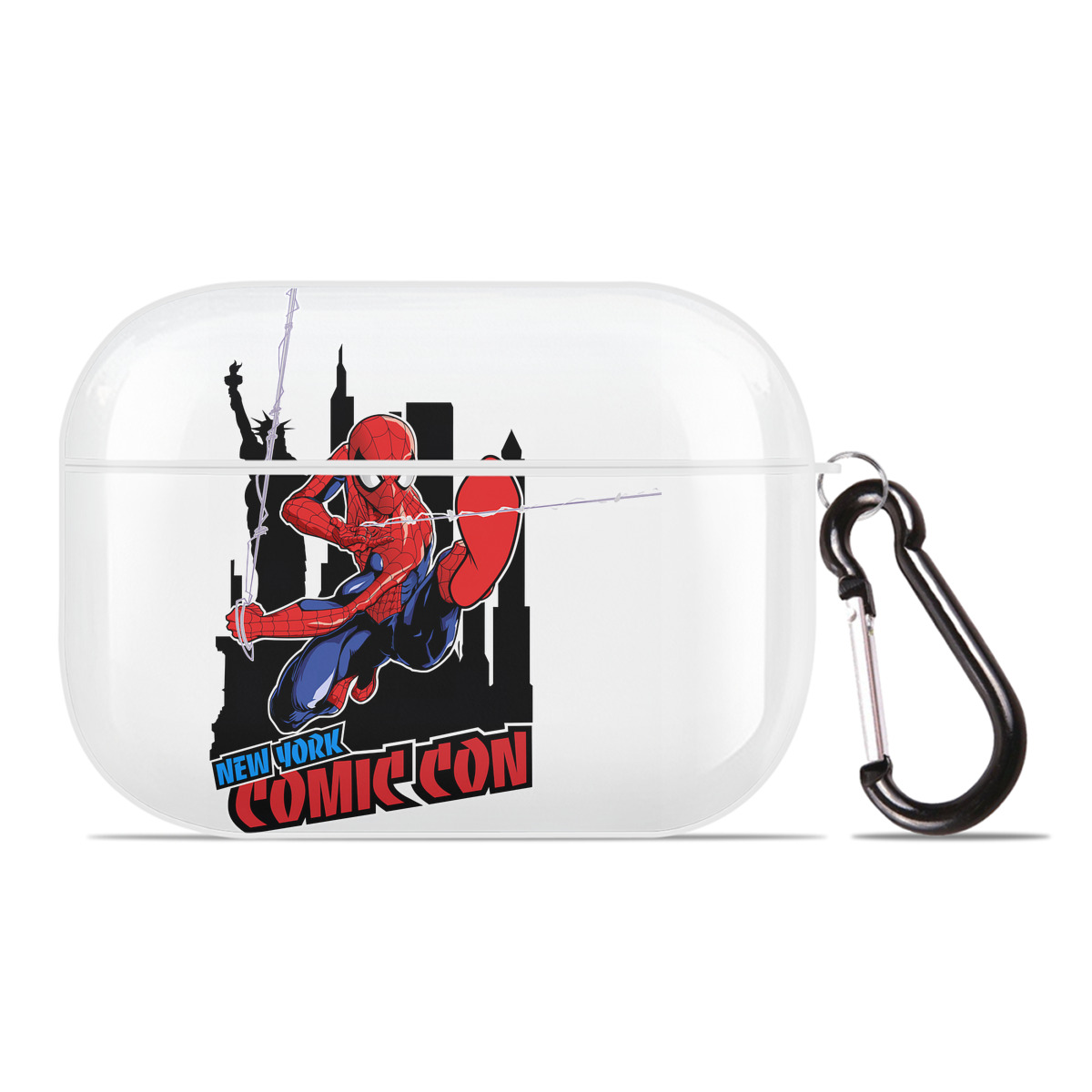 （画像用） Spider Man スパイダーマン 【AirPods Pro用】ハードシェル保護ケース 耐衝撃・防指紋・カラビナ付き商品仕様