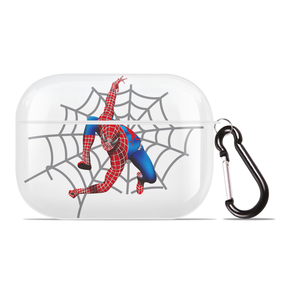 （画像用） Spider Man スパイダーマン 【AirPods Pro用】ハードシェル保護ケース 耐衝撃・防指紋・カラビナ付き商品仕様