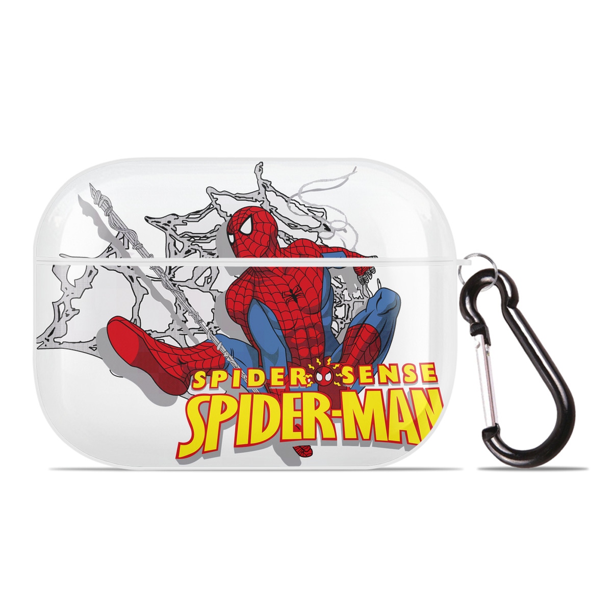 （画像用） Spider Man スパイダーマン 【AirPods Pro用】ハードシェル保護ケース 耐衝撃・防指紋・カラビナ付き商品仕様