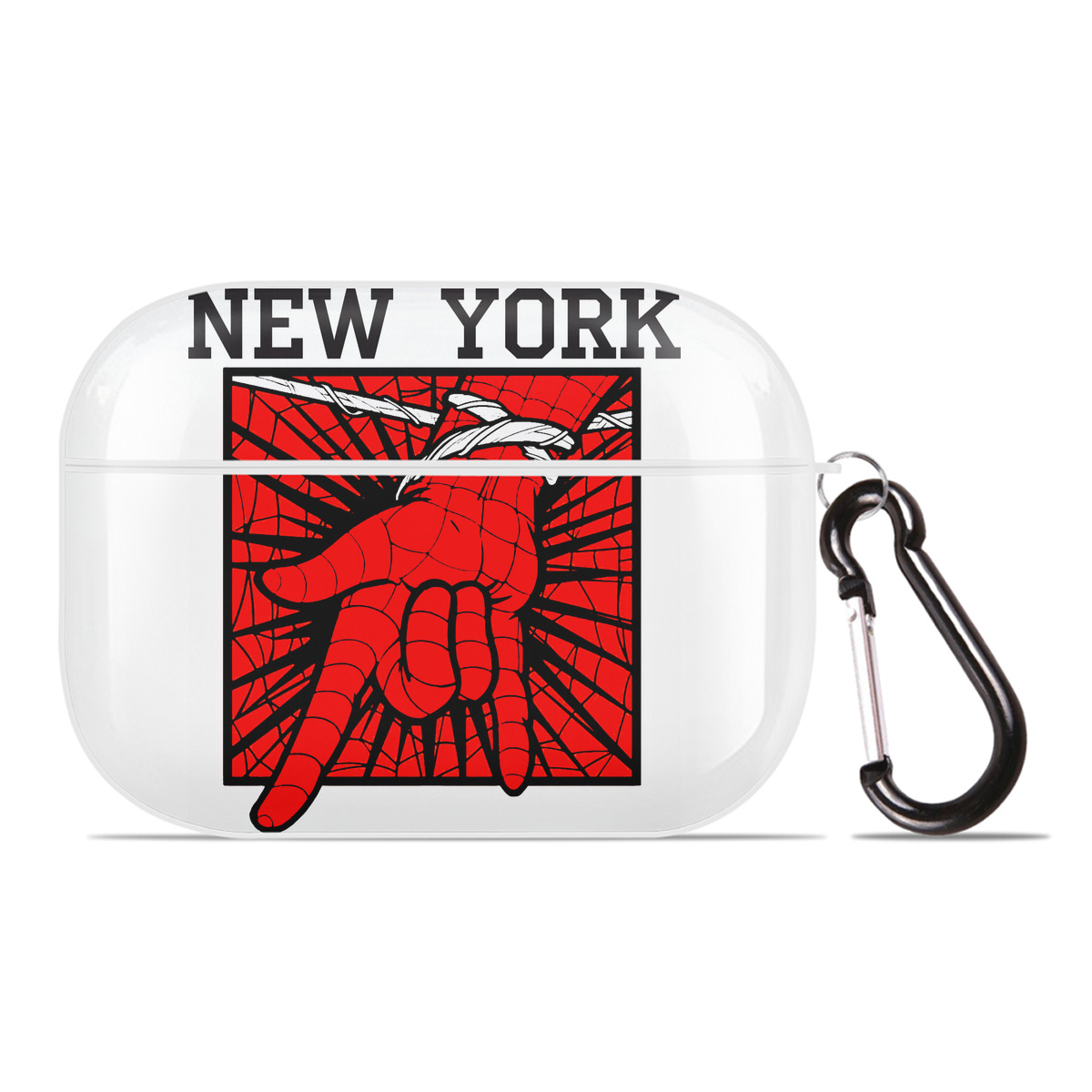 （画像用） Spider Man スパイダーマン 【AirPods Pro用】ハードシェル保護ケース 耐衝撃・防指紋・カラビナ付き商品仕様