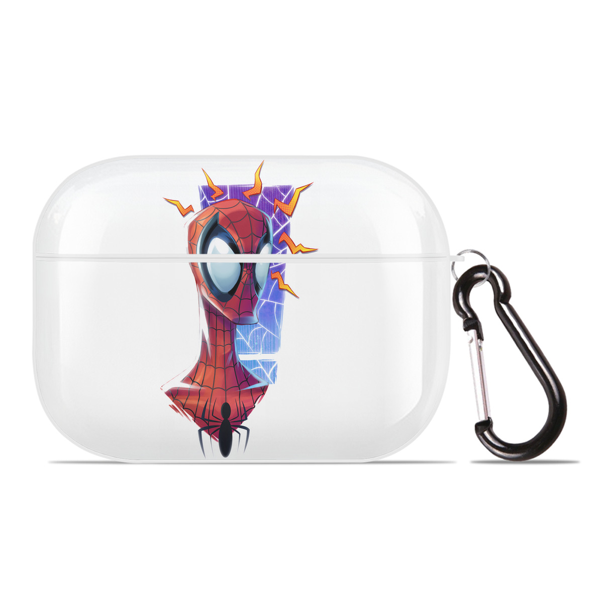 （画像用） Spider Man スパイダーマン 【AirPods Pro用】ハードシェル保護ケース 耐衝撃・防指紋・カラビナ付き商品仕様