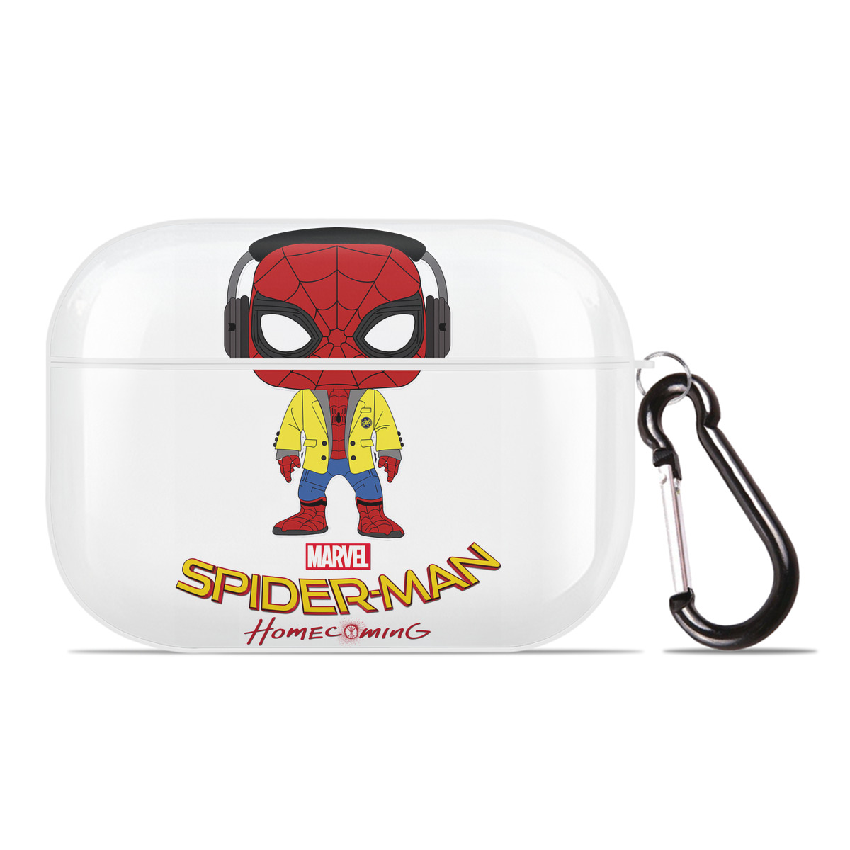 （画像用） Spider Man スパイダーマン 【AirPods Pro用】ハードシェル保護ケース 耐衝撃・防指紋・カラビナ付き商品仕様