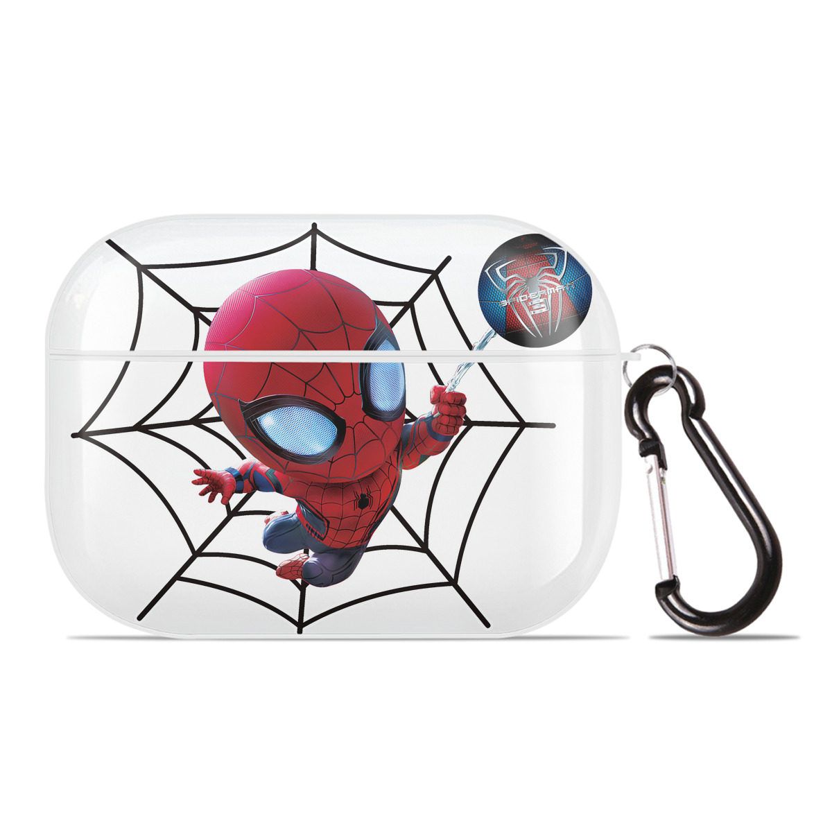 （画像用） Spider Man スパイダーマン 【AirPods Pro用】ハードシェル保護ケース 耐衝撃・防指紋・カラビナ付き商品仕様