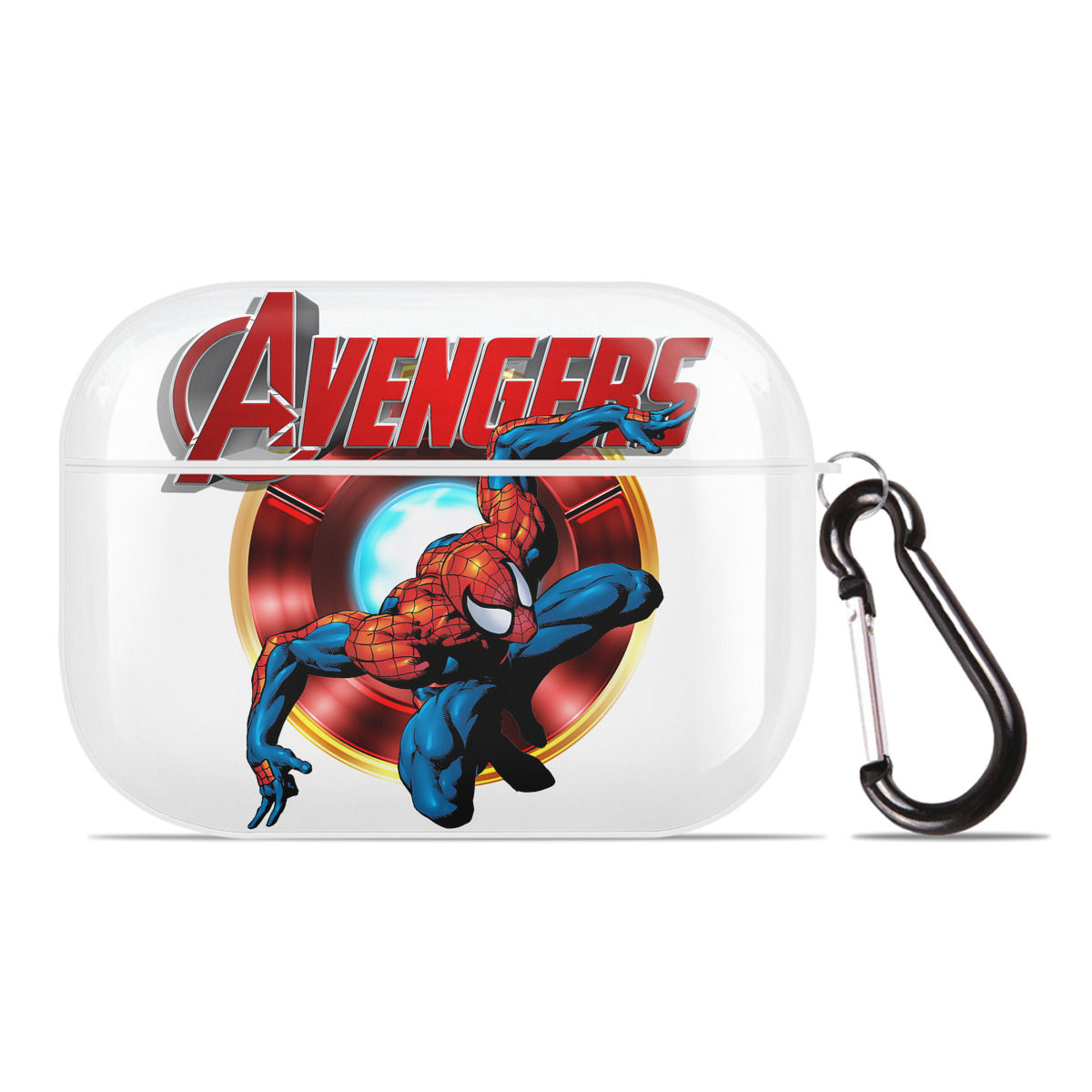 （画像用） Spider Man スパイダーマン 【AirPods Pro用】ハードシェル保護ケース 耐衝撃・防指紋・カラビナ付き商品仕様