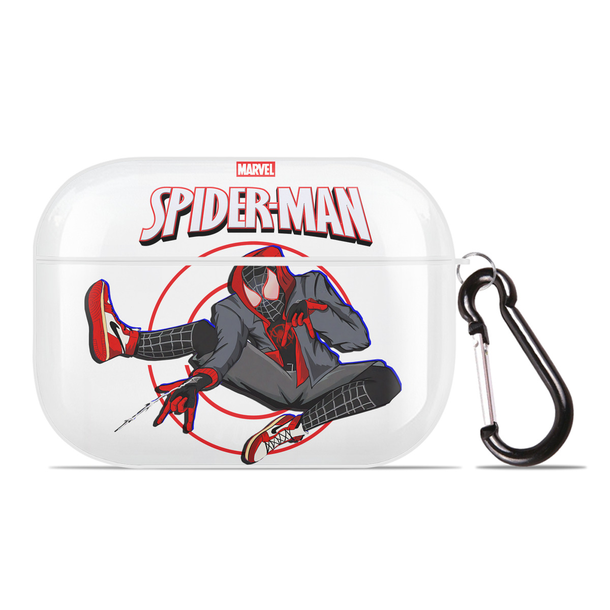 （画像用） Spider Man スパイダーマン 【AirPods Pro用】ハードシェル保護ケース 耐衝撃・防指紋・カラビナ付き商品仕様