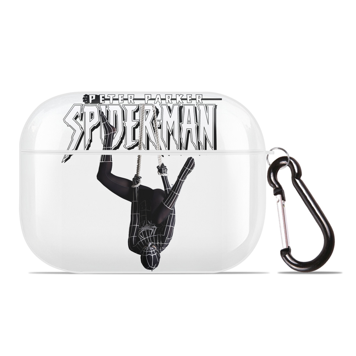 （画像用） Spider Man スパイダーマン 【AirPods Pro用】ハードシェル保護ケース 耐衝撃・防指紋・カラビナ付き商品仕様