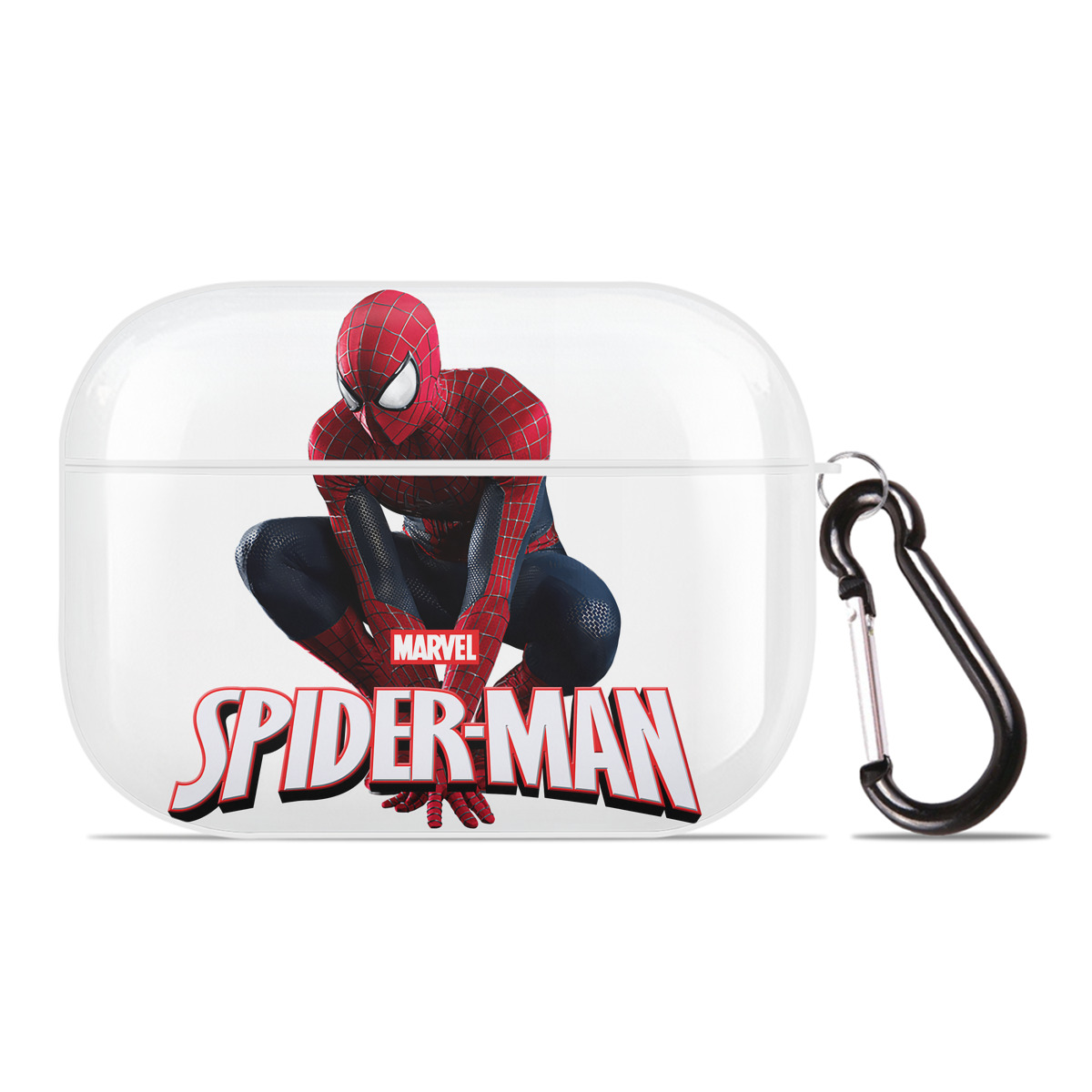 （画像用） Spider Man スパイダーマン 【AirPods Pro用】ハードシェル保護ケース 耐衝撃・防指紋・カラビナ付き商品仕様