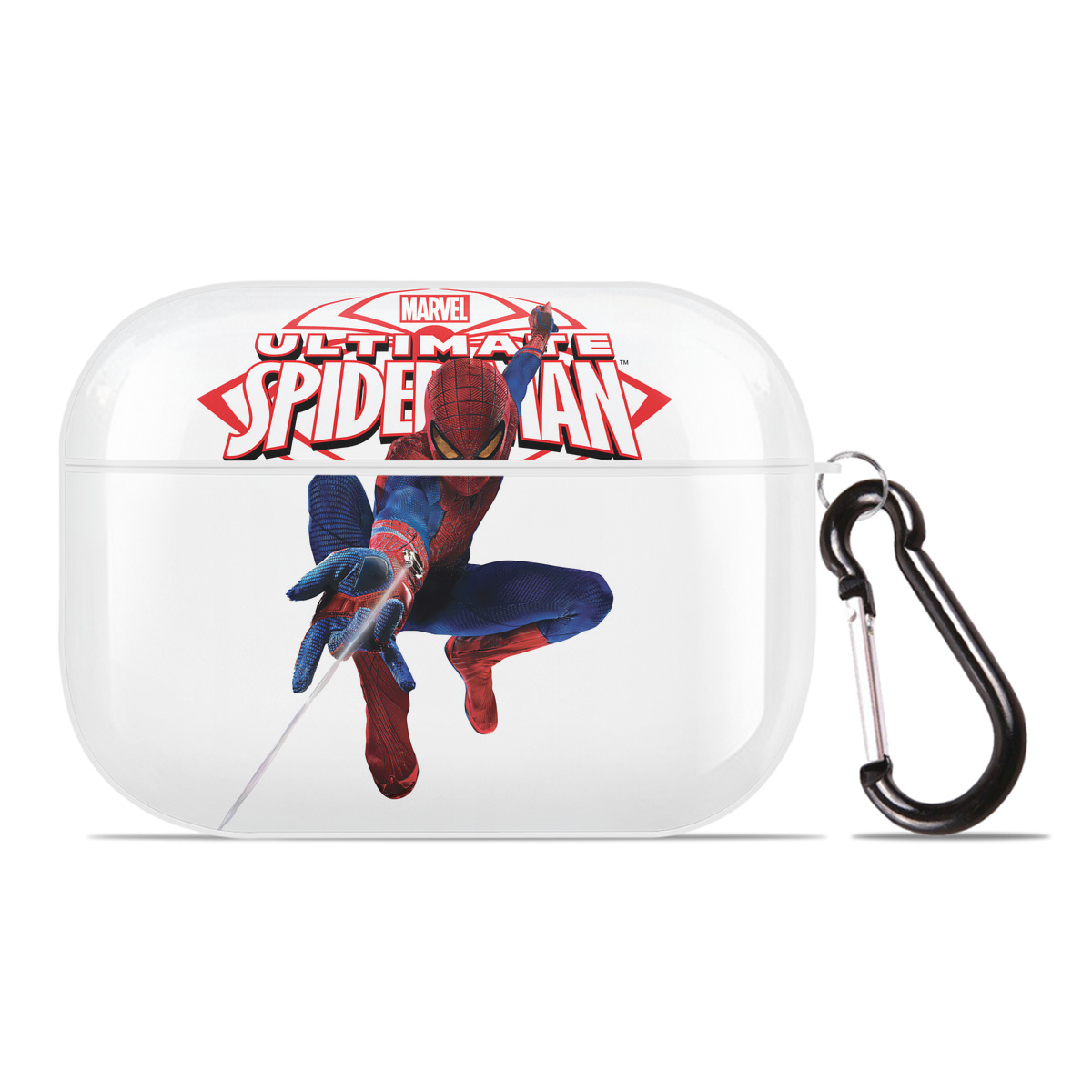 （画像用） Spider Man スパイダーマン 【AirPods Pro用】ハードシェル保護ケース 耐衝撃・防指紋・カラビナ付き商品仕様