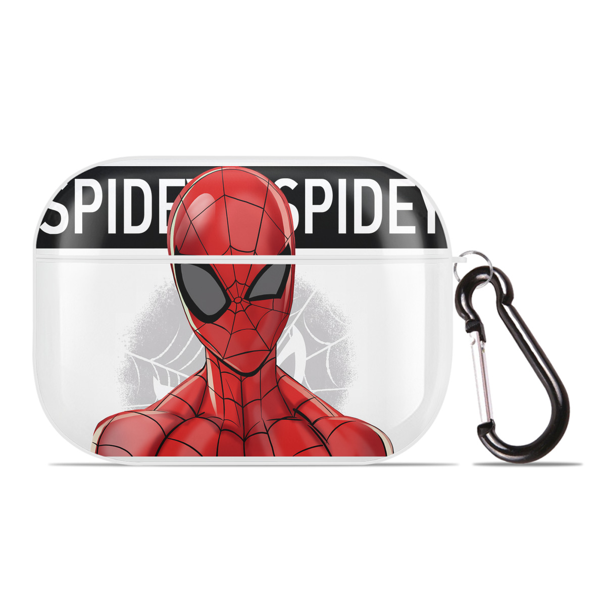 （画像用） Spider Man スパイダーマン 【AirPods Pro用】ハードシェル保護ケース 耐衝撃・防指紋・カラビナ付き商品仕様