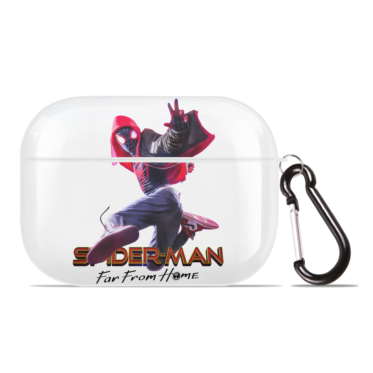 （画像用） Spider Man スパイダーマン 【AirPods Pro用】ハードシェル保護ケース 耐衝撃・防指紋・カラビナ付き商品仕様