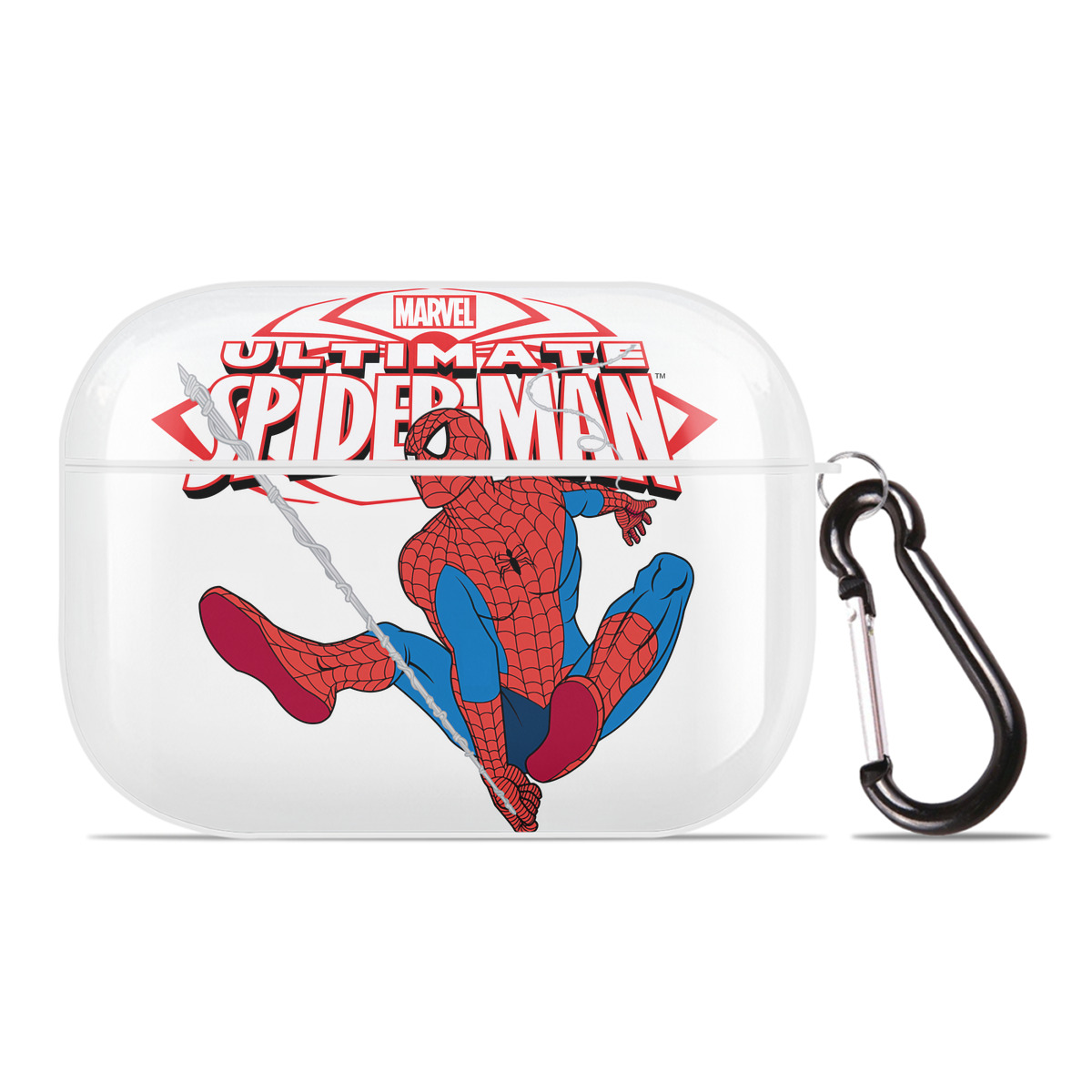 （画像用） Spider Man スパイダーマン 【AirPods Pro用】ハードシェル保護ケース 耐衝撃・防指紋・カラビナ付き商品仕様