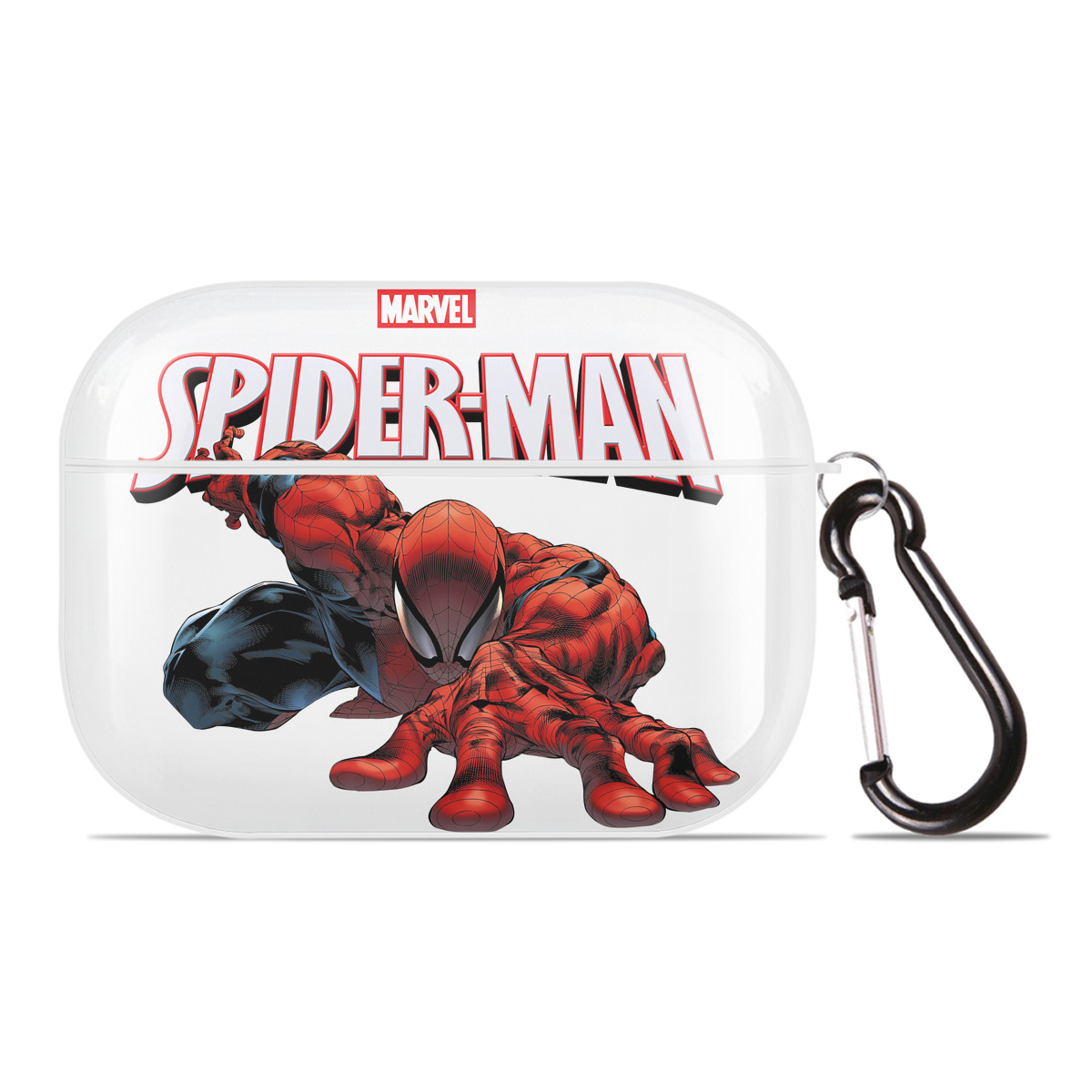 （画像用） Spider Man スパイダーマン 【AirPods Pro用】ハードシェル保護ケース 耐衝撃・防指紋・カラビナ付き商品仕様