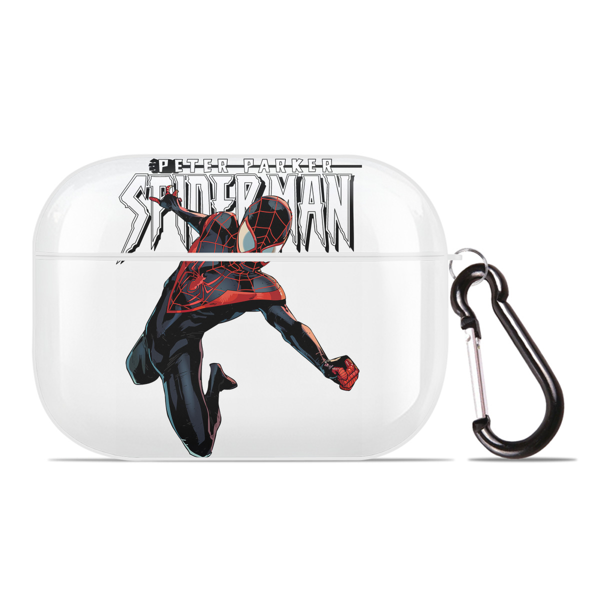 （画像用） Spider Man スパイダーマン 【AirPods Pro用】ハードシェル保護ケース 耐衝撃・防指紋・カラビナ付き商品仕様