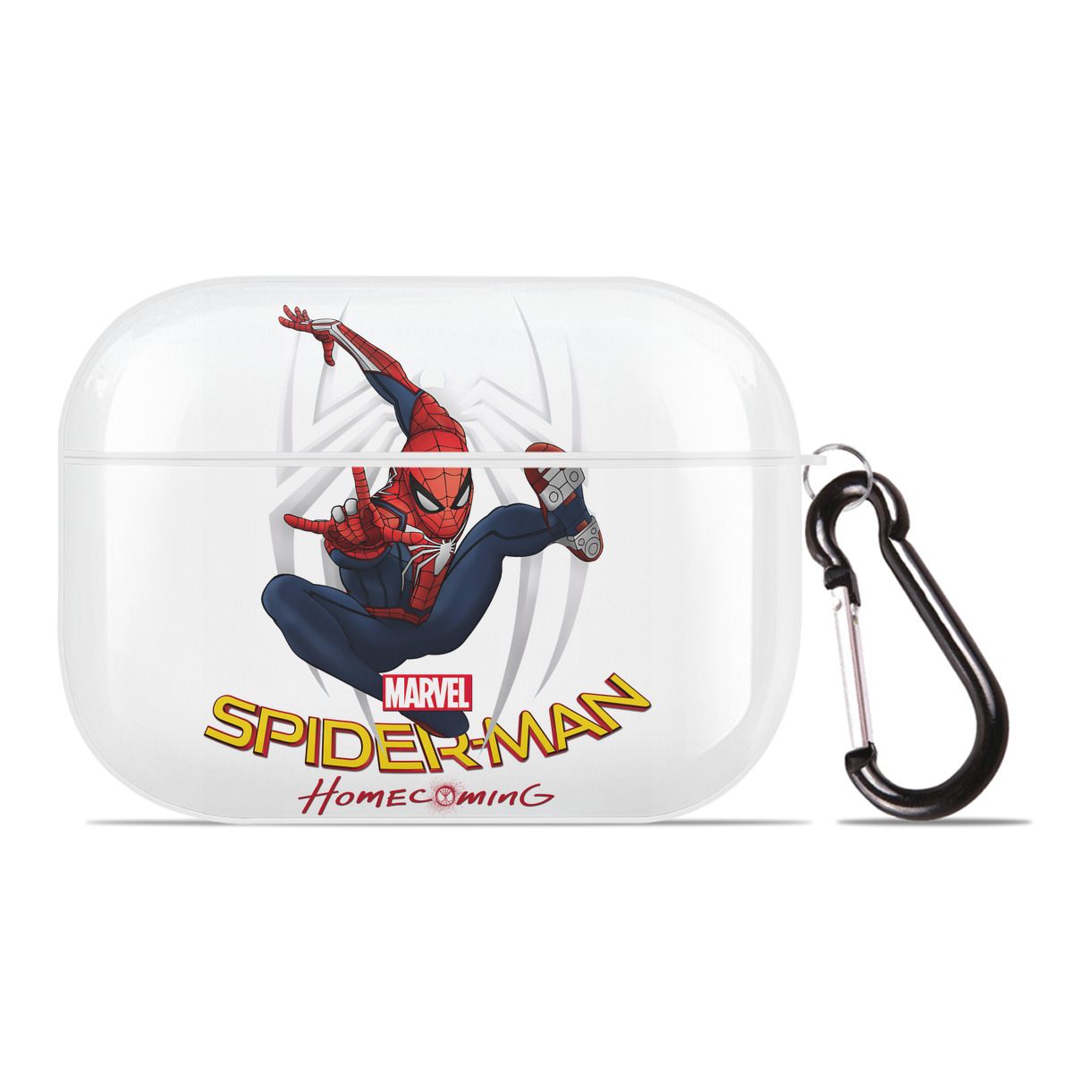 （画像用） Spider Man スパイダーマン 【AirPods Pro用】ハードシェル保護ケース 耐衝撃・防指紋・カラビナ付き商品仕様