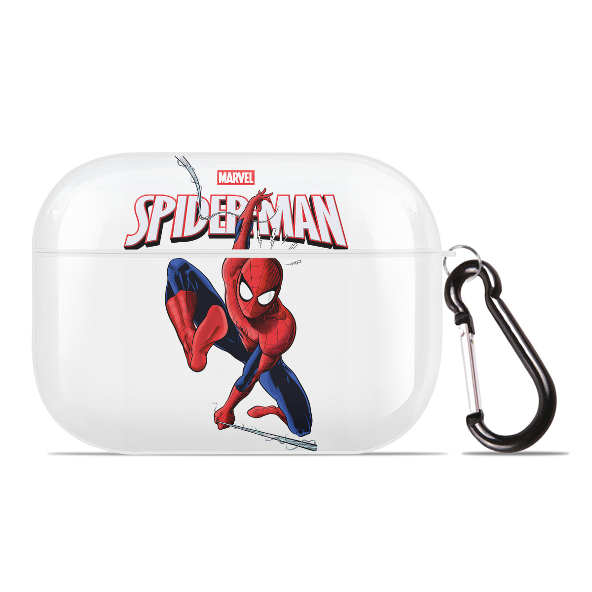 （画像用） Spider Man スパイダーマン 【AirPods Pro用】ハードシェル保護ケース 耐衝撃・防指紋・カラビナ付き商品仕様