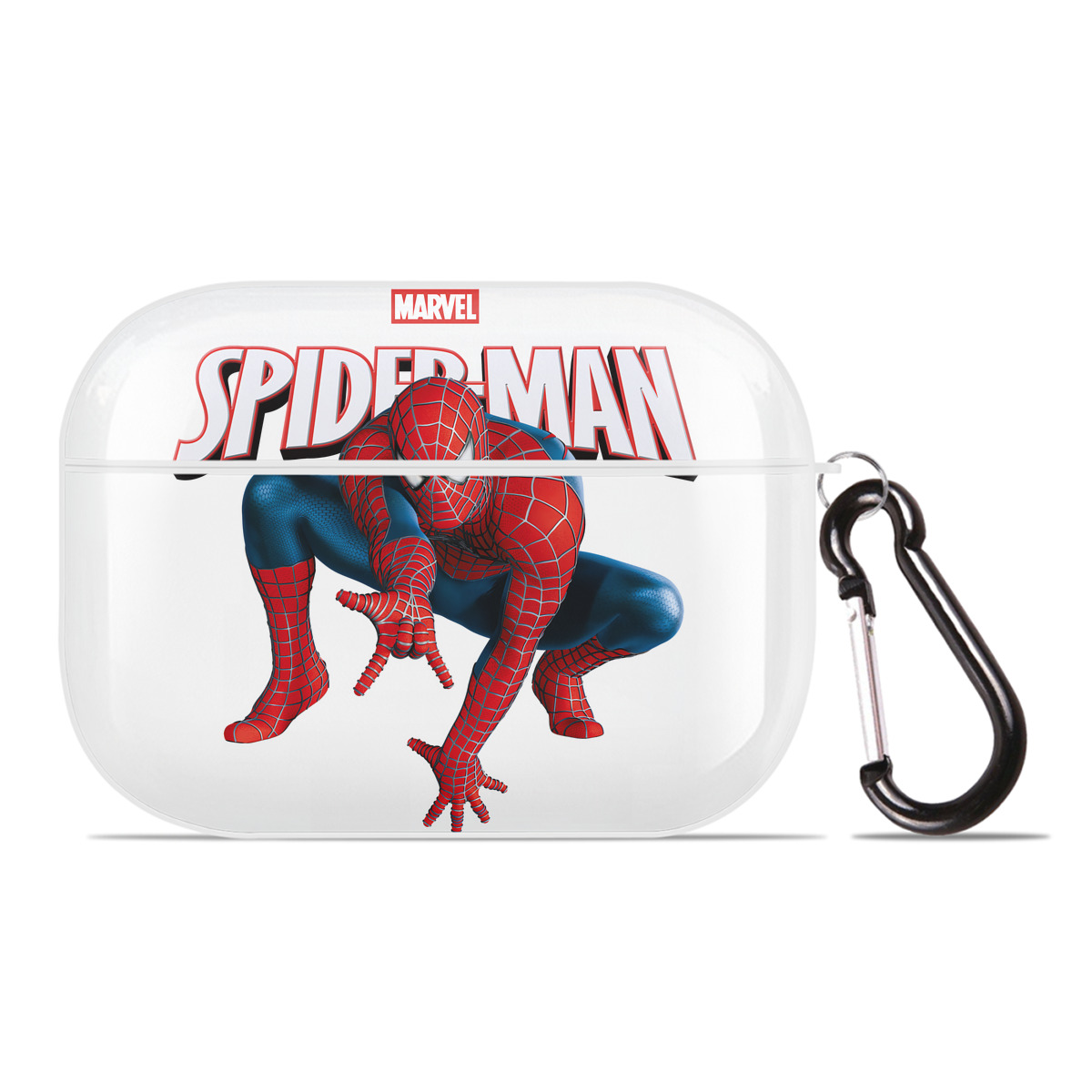 （画像用） Spider Man スパイダーマン 【AirPods Pro用】ハードシェル保護ケース 耐衝撃・防指紋・カラビナ付き商品仕様
